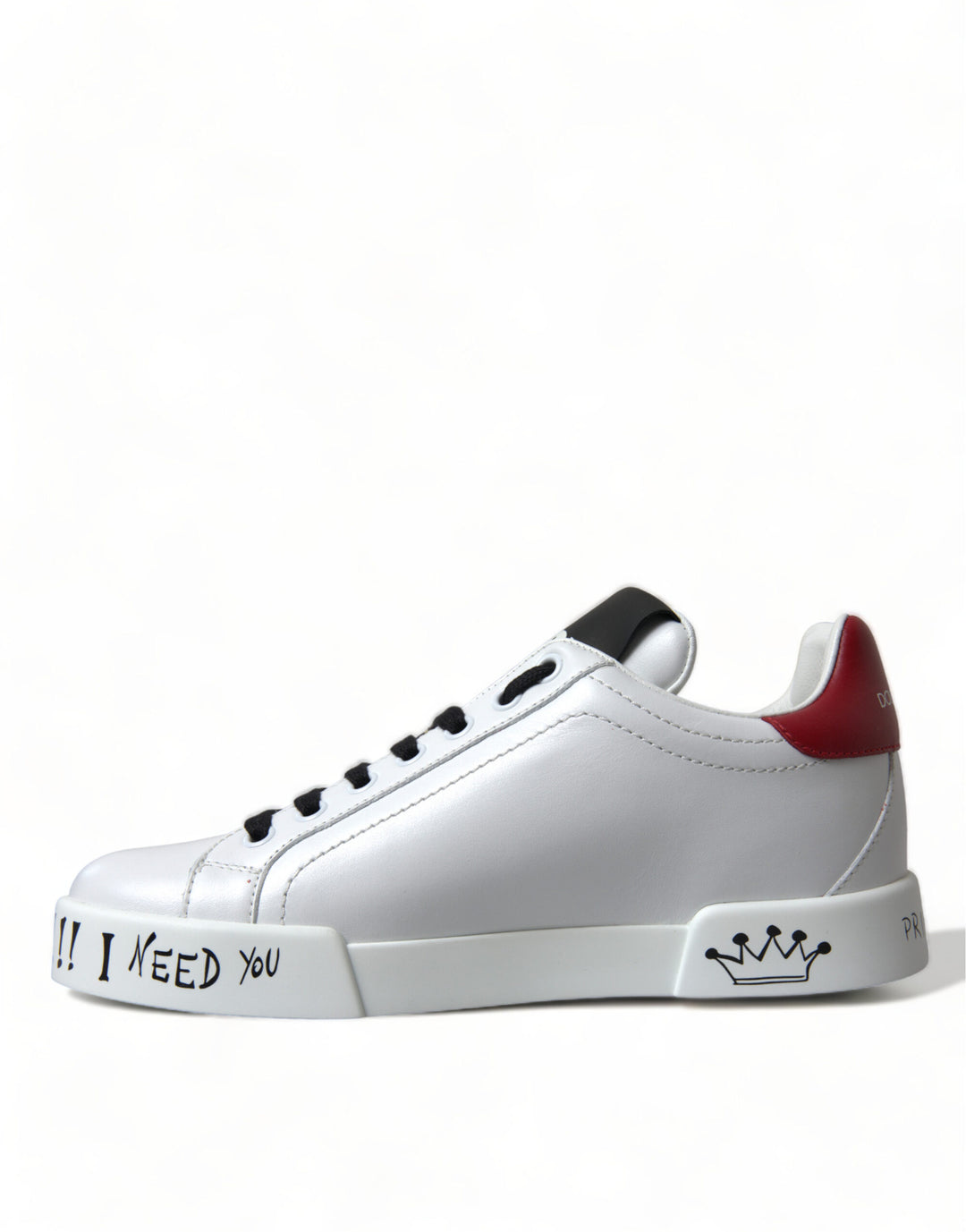 Dolce & Gabbana Chic White Portofino Leather Sneakers