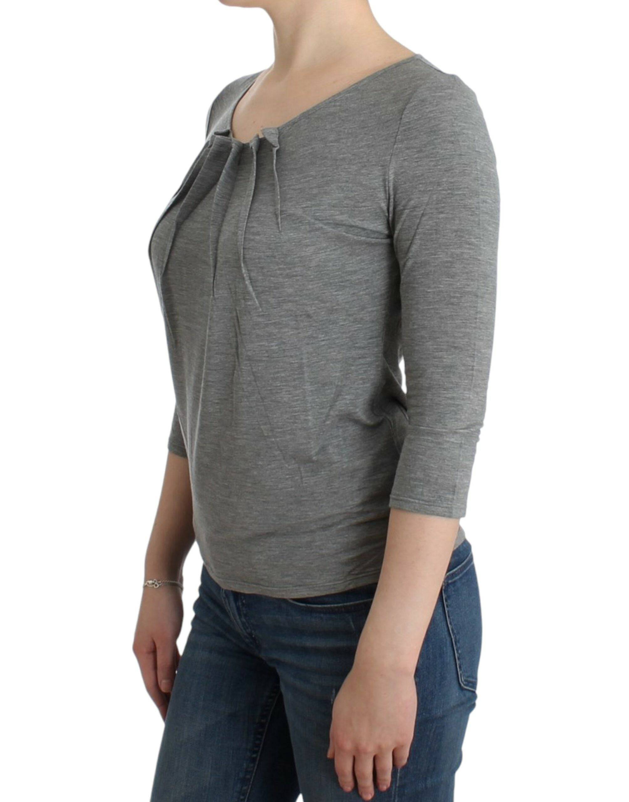 Cavalli Elegant Gray Cashmere-Blend Jumper - ACCEXO