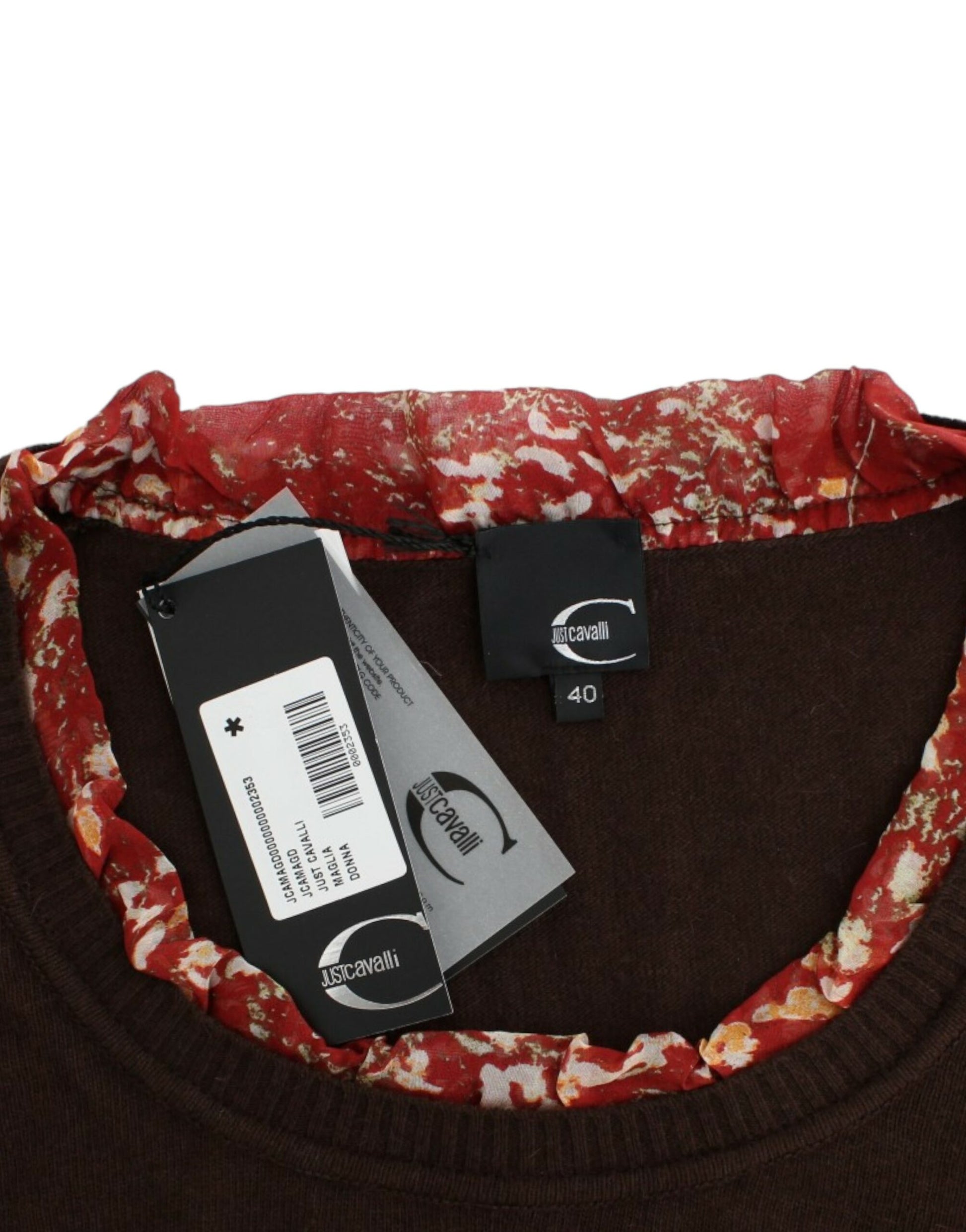 Cavalli Chic Crewneck Silk-Appliqué Sweater - ACCEXO