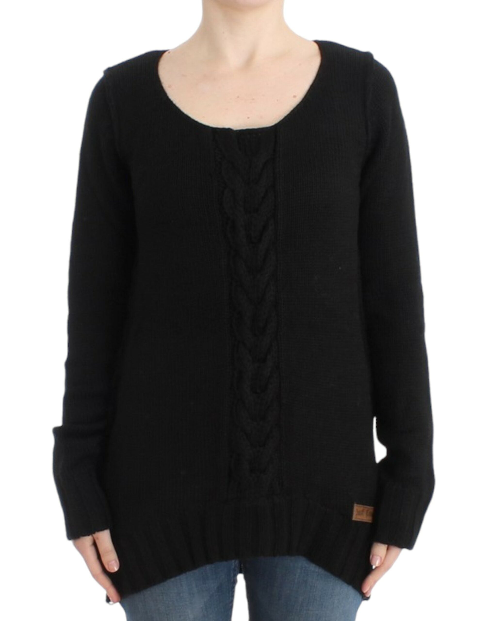 Cavalli Alluring Black Knitted Crew Neck Sweater - ACCEXO
