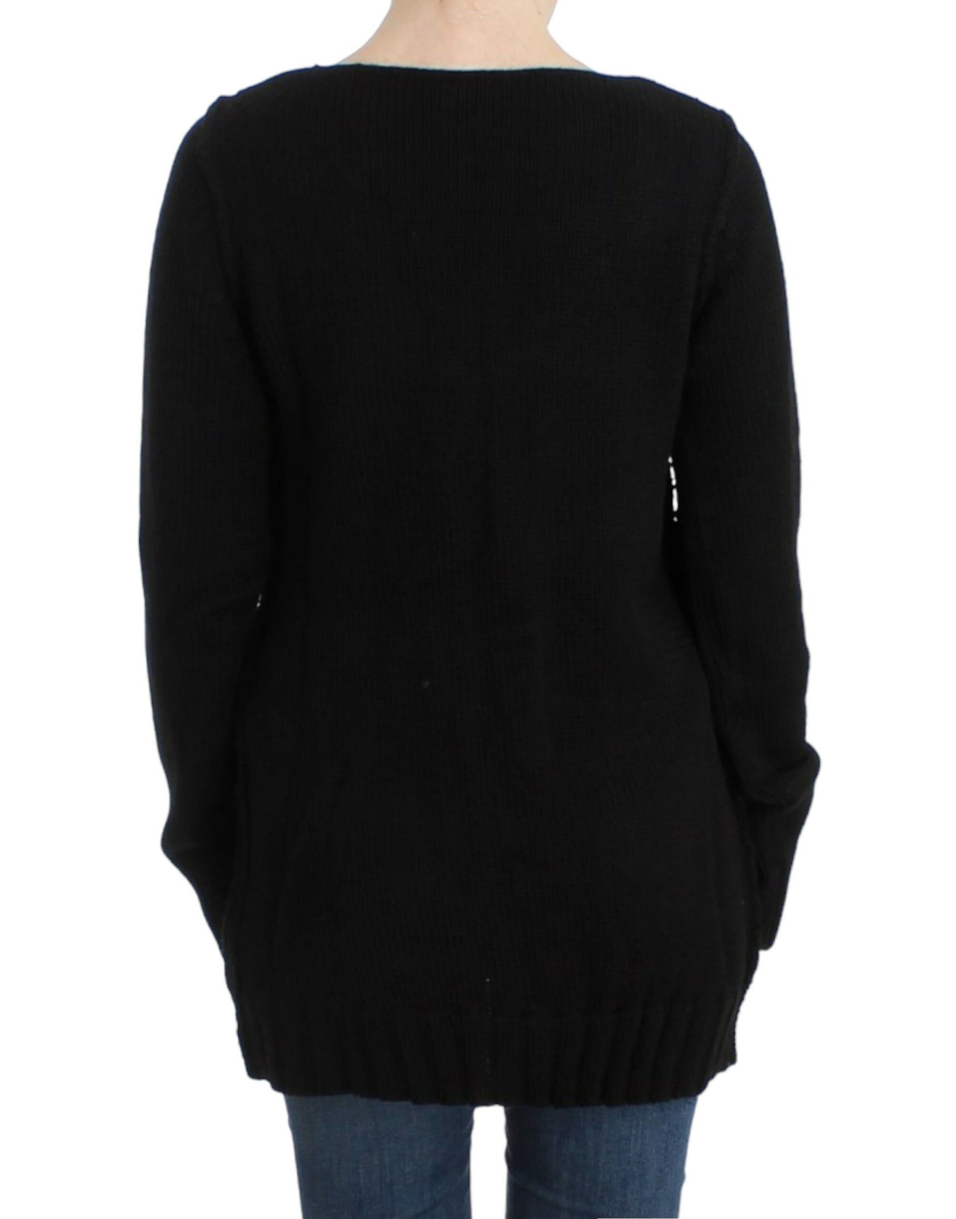 Cavalli Alluring Black Knitted Crew Neck Sweater - ACCEXO