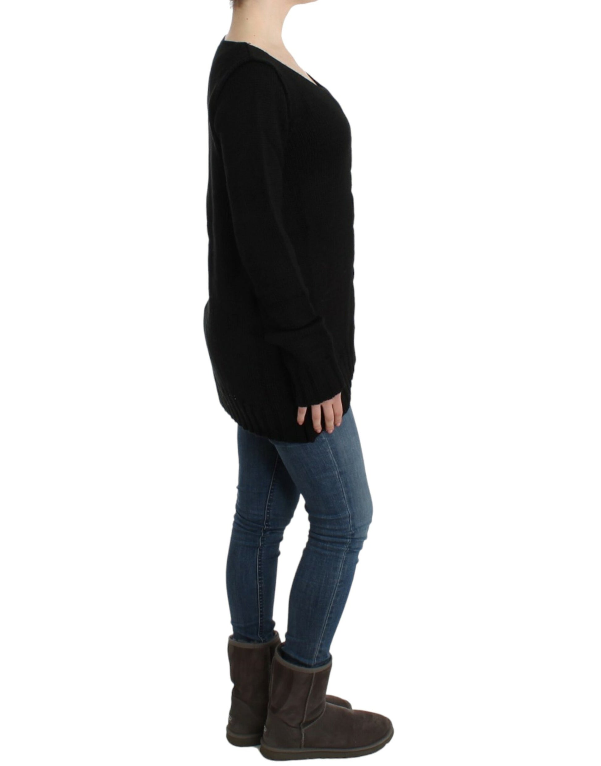 Cavalli Alluring Black Knitted Crew Neck Sweater - ACCEXO