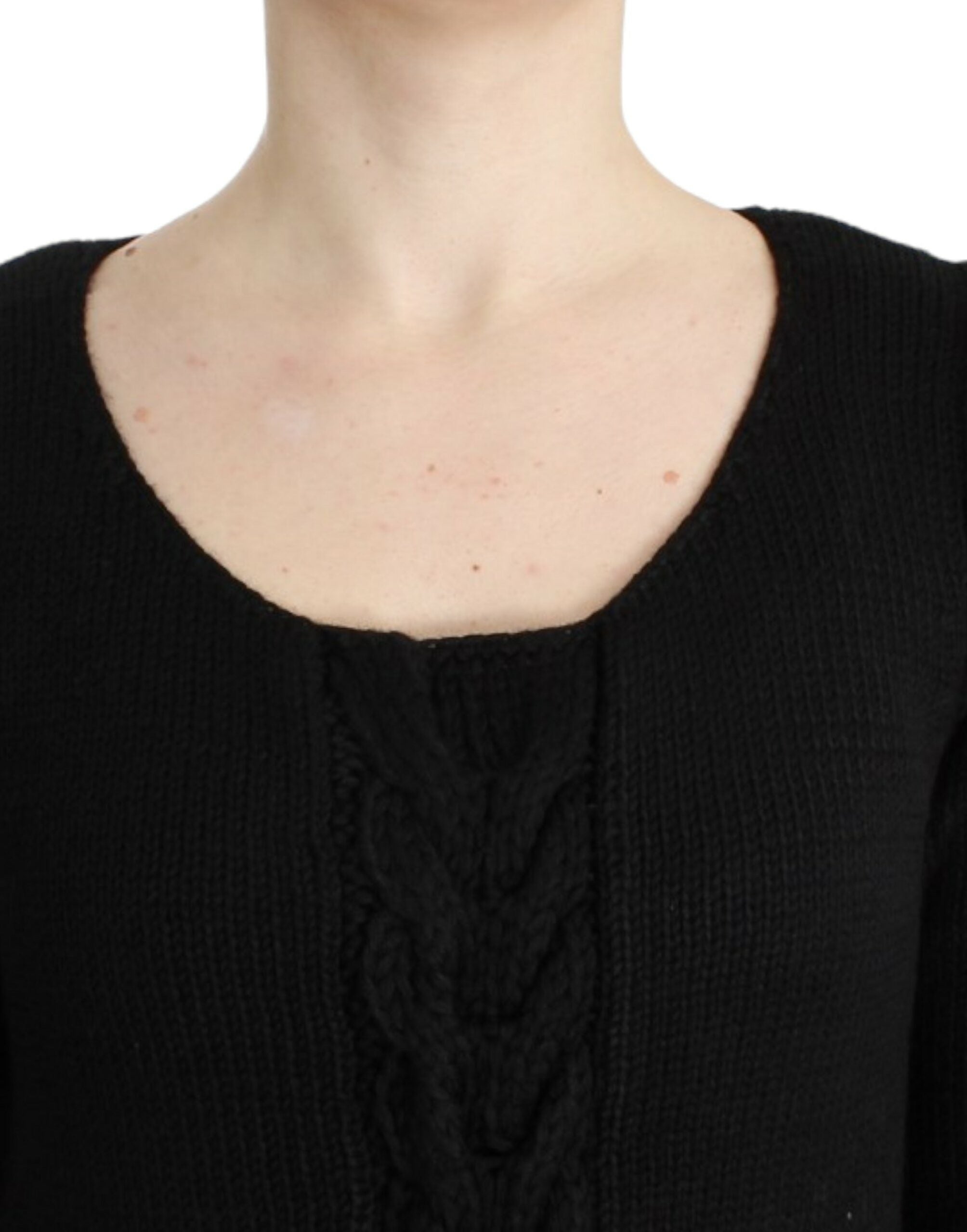 Cavalli Alluring Black Knitted Crew Neck Sweater - ACCEXO
