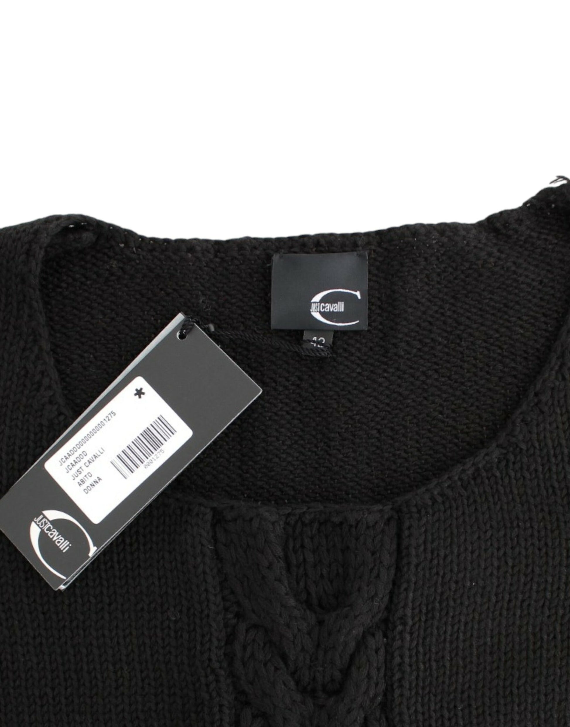 Cavalli Alluring Black Knitted Crew Neck Sweater - ACCEXO
