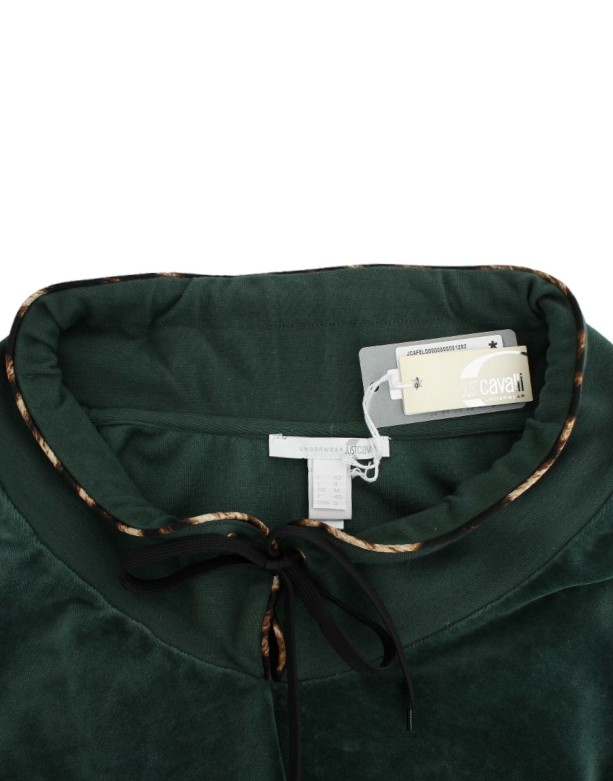 Cavalli Elegant Green Mock Sweater with Rhinestone Detail - ACCEXO