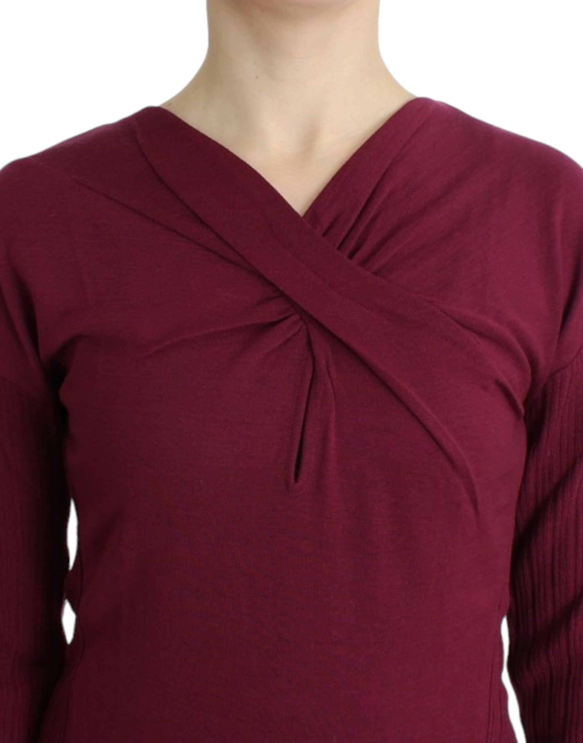 Cavalli Elegant Purple Keyhole Wool Sweater - ACCEXO