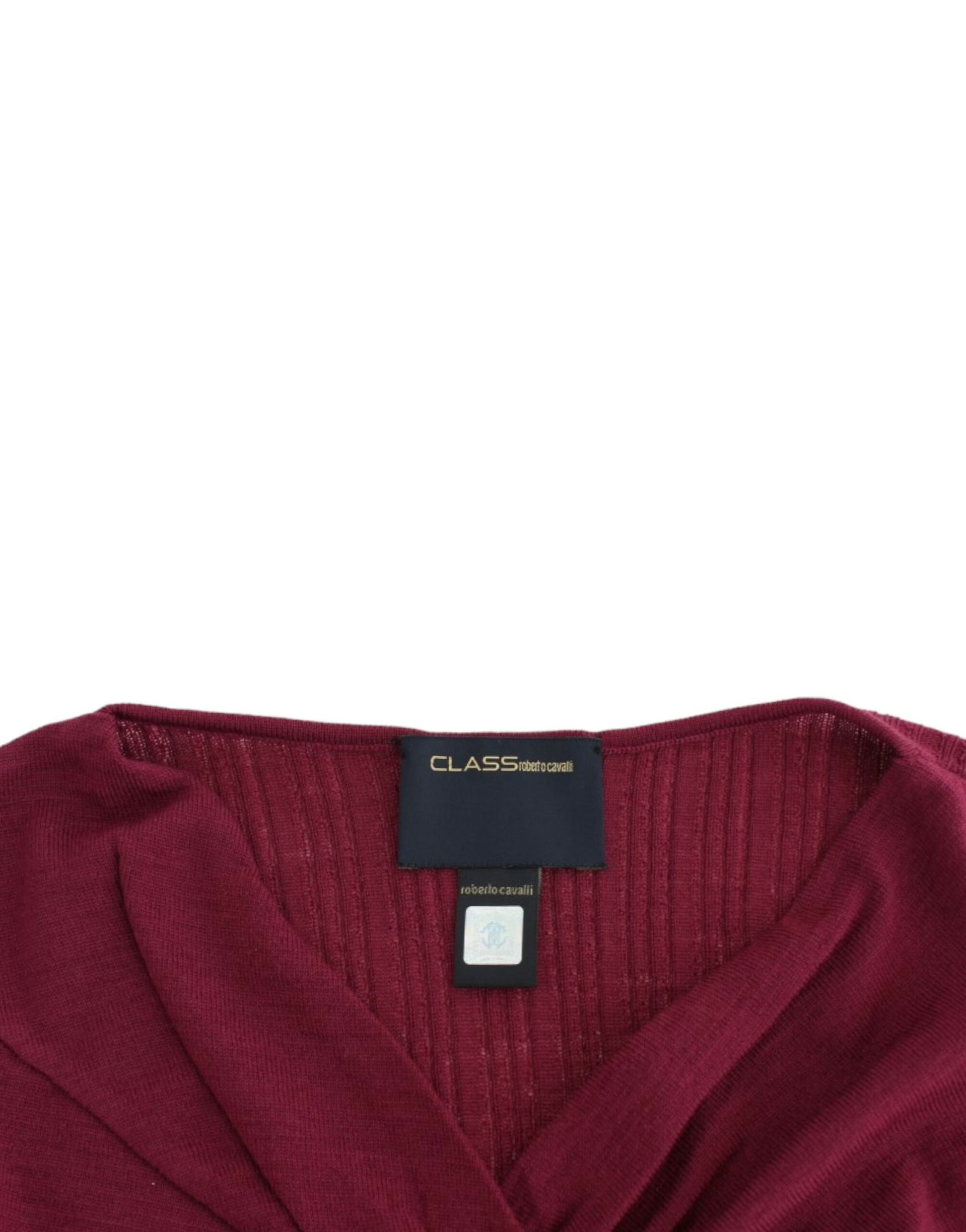 Cavalli Elegant Purple Keyhole Wool Sweater - ACCEXO
