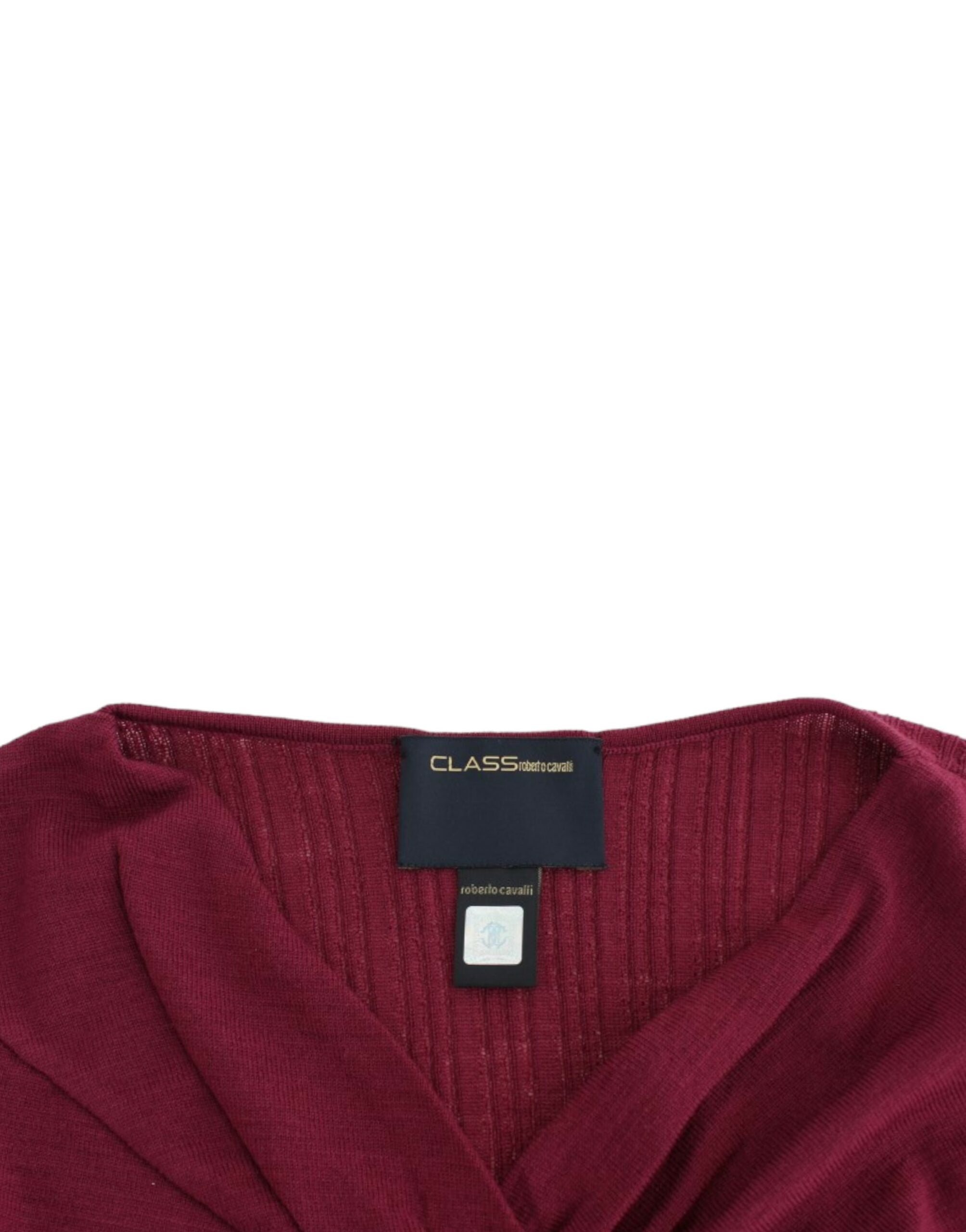 Cavalli Elegant Purple Keyhole Wool Sweater - ACCEXO