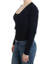 Cavalli Elegant Black Cropped Virgin Wool Cardigan