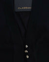 Cavalli Elegant Black Cropped Virgin Wool Cardigan