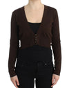 Cavalli Elegant Brown Virgin Wool Cropped Cardigan