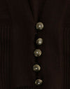 Cavalli Elegant Brown Virgin Wool Cropped Cardigan