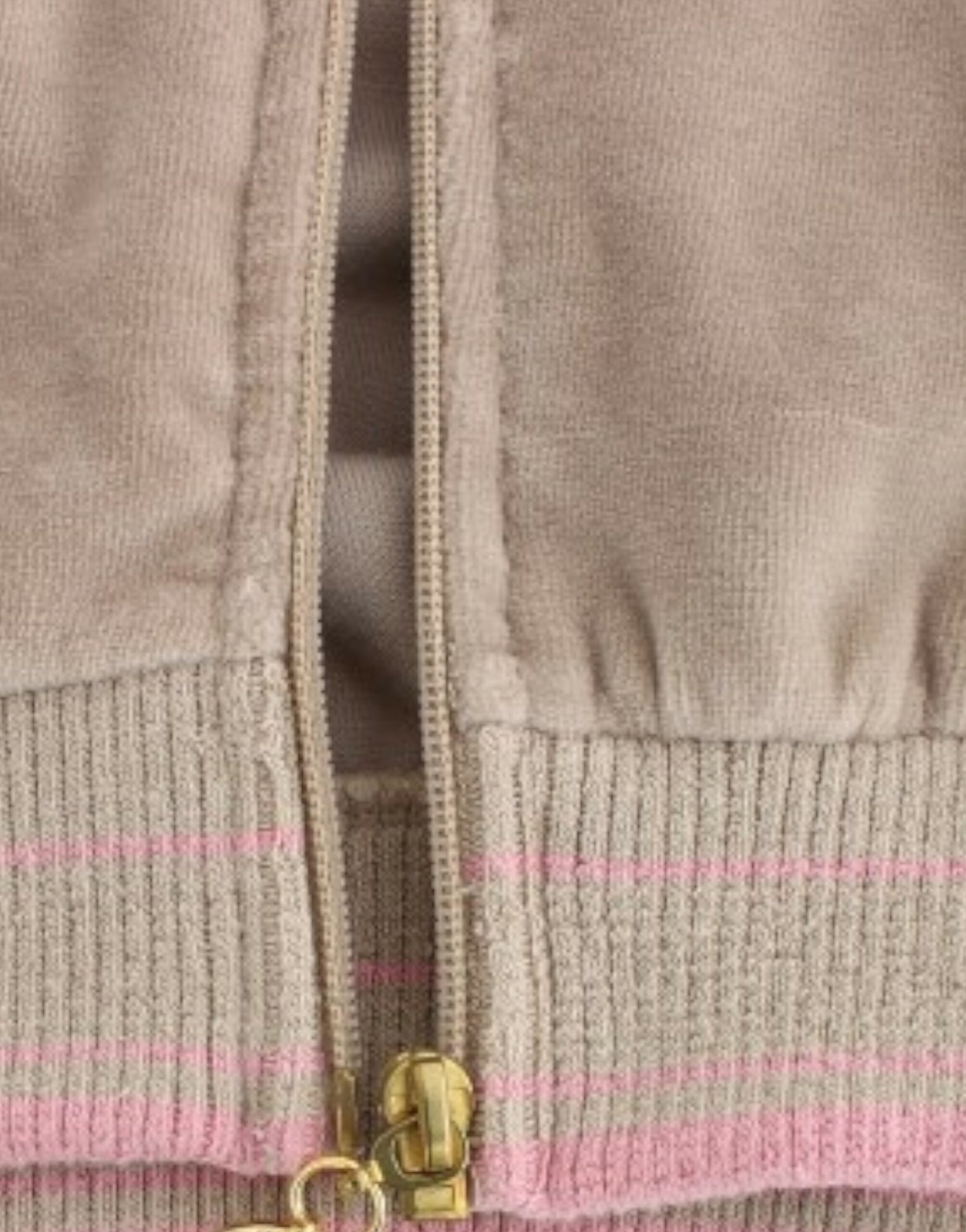 Cavalli Beige Zip Cardigan with Gold Tone Accents - ACCEXO