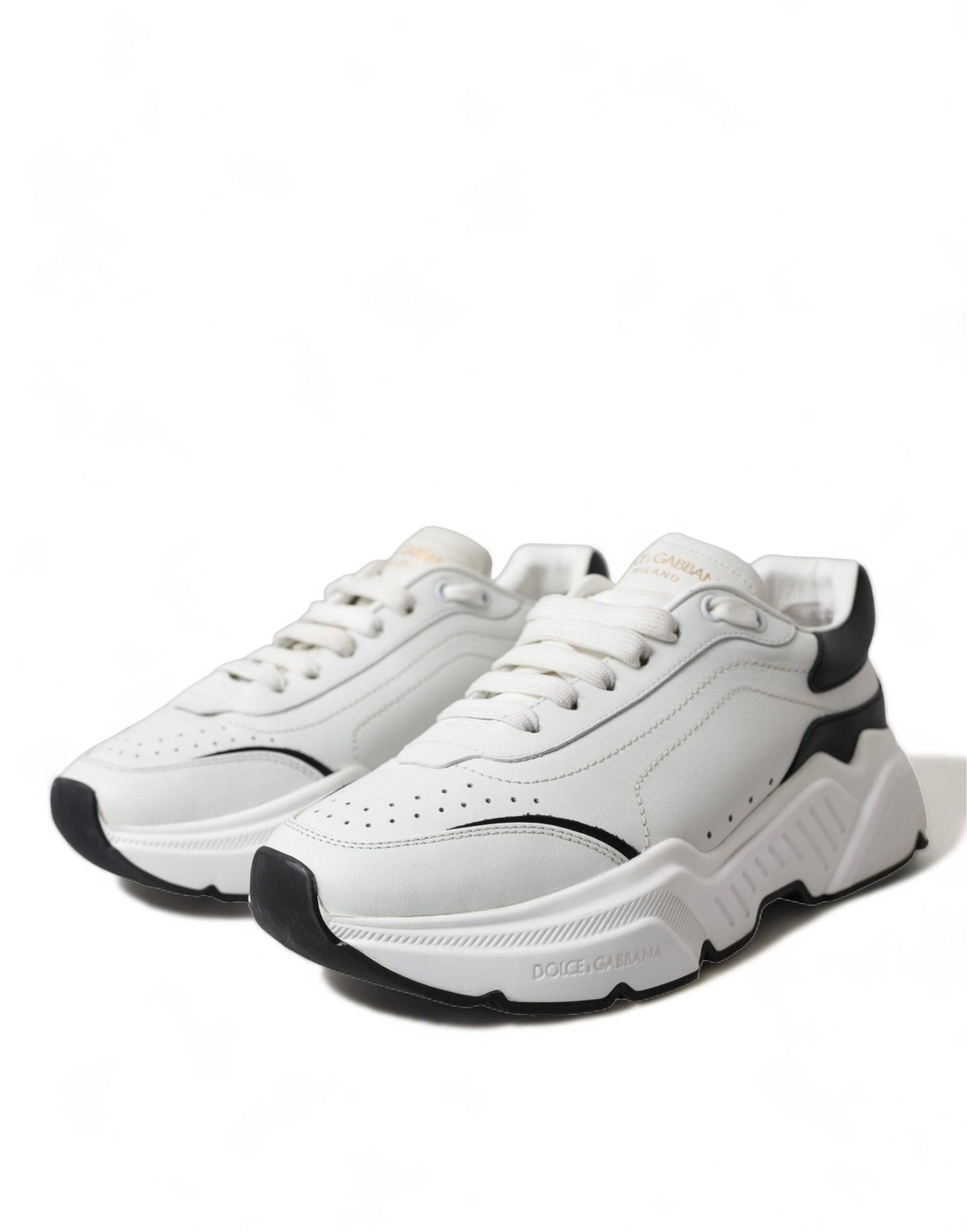 Dolce & Gabbana Chic Black & White Daymaster Leather Sneakers - ACCEXO