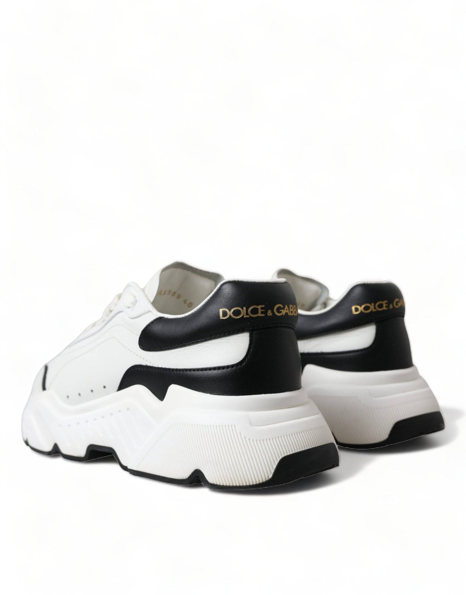 Dolce & Gabbana Chic Black & White Daymaster Leather Sneakers - ACCEXO