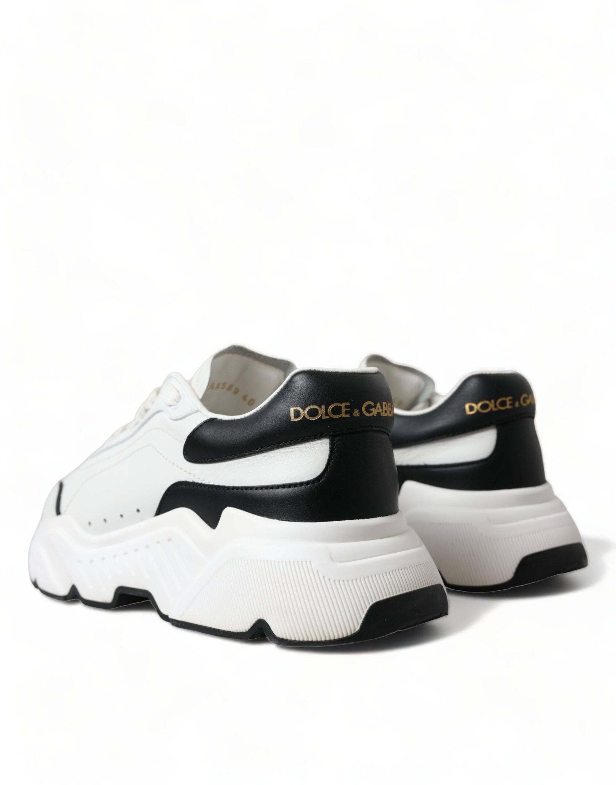 Dolce & Gabbana Chic Black & White Daymaster Leather Sneakers - ACCEXO
