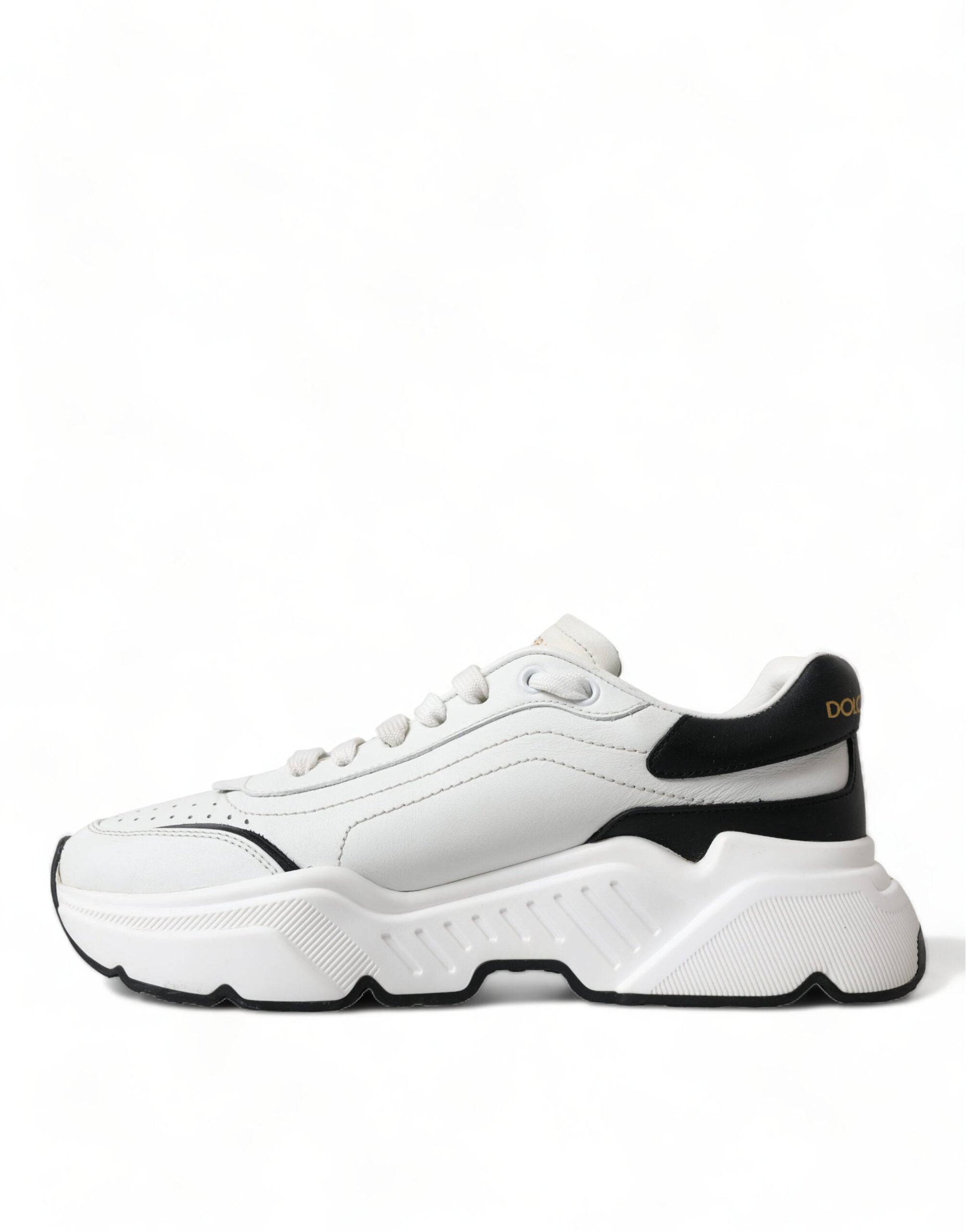 Dolce & Gabbana Chic Black & White Daymaster Leather Sneakers - ACCEXO
