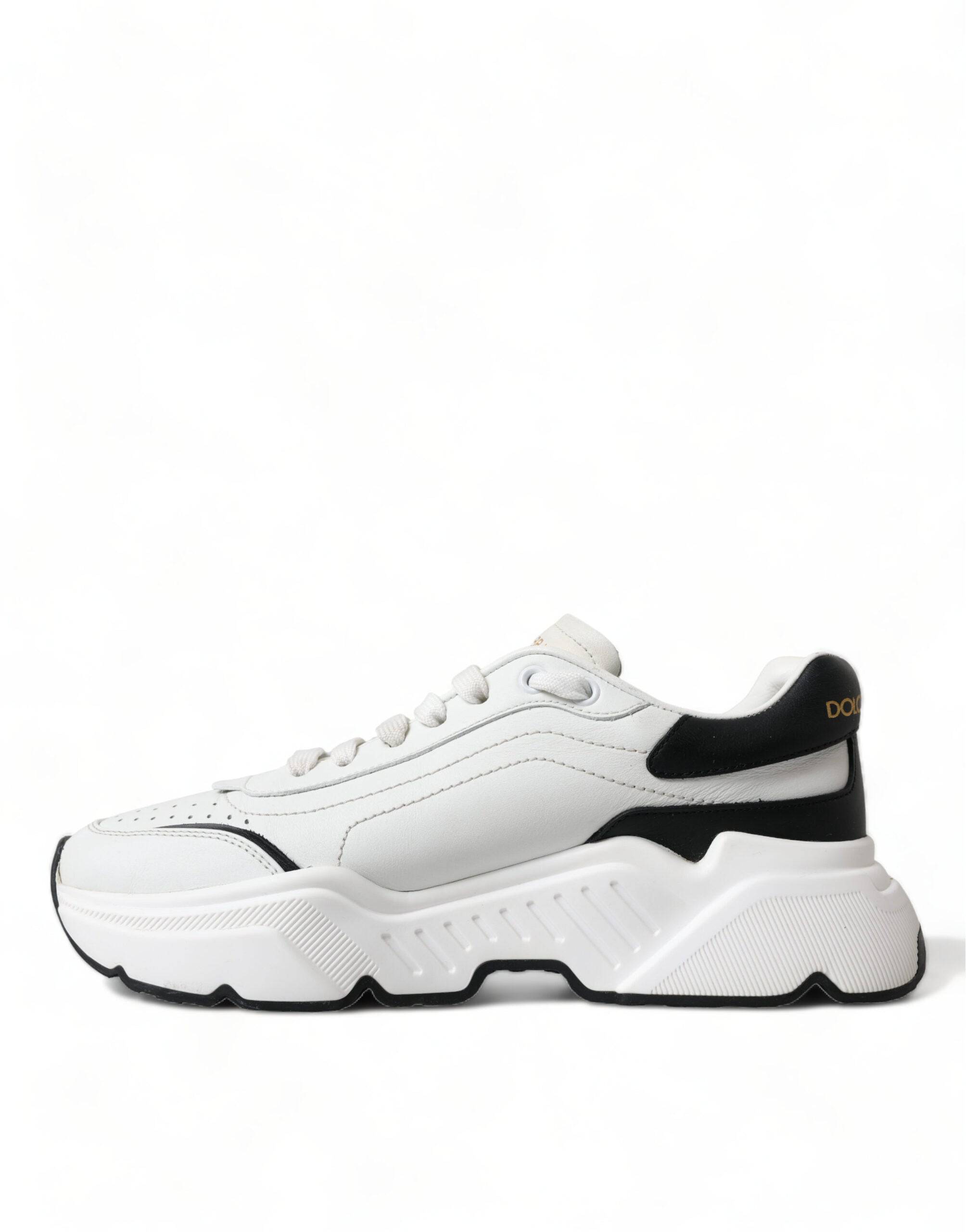 Dolce & Gabbana Chic Black & White Daymaster Leather Sneakers - ACCEXO
