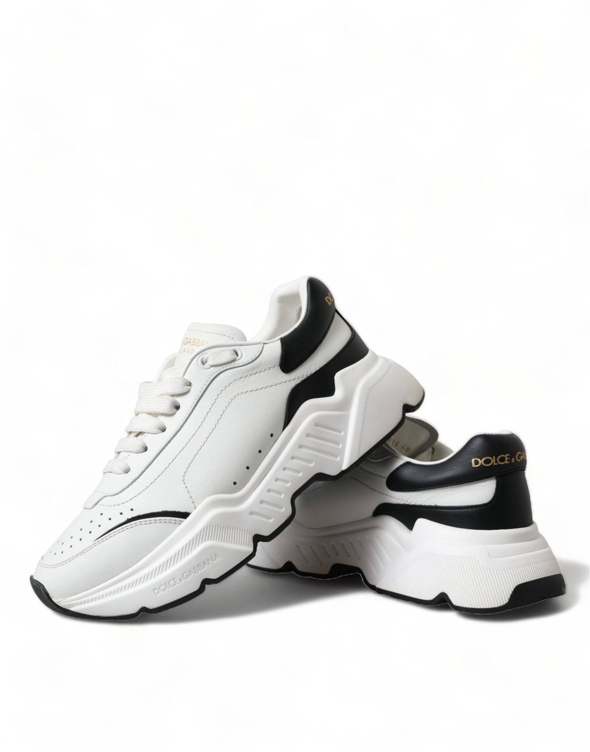 Dolce & Gabbana Chic Black & White Daymaster Leather Sneakers - ACCEXO