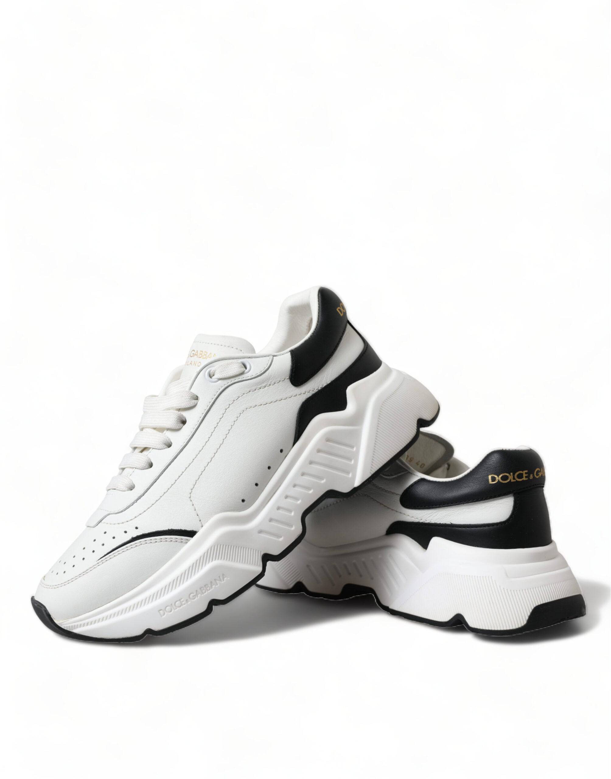 Dolce & Gabbana Chic Black & White Daymaster Leather Sneakers - ACCEXO