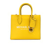 Michael Kors Mirella Small Jasmine Yellow Leather Top Zip Shopper Tote Bag