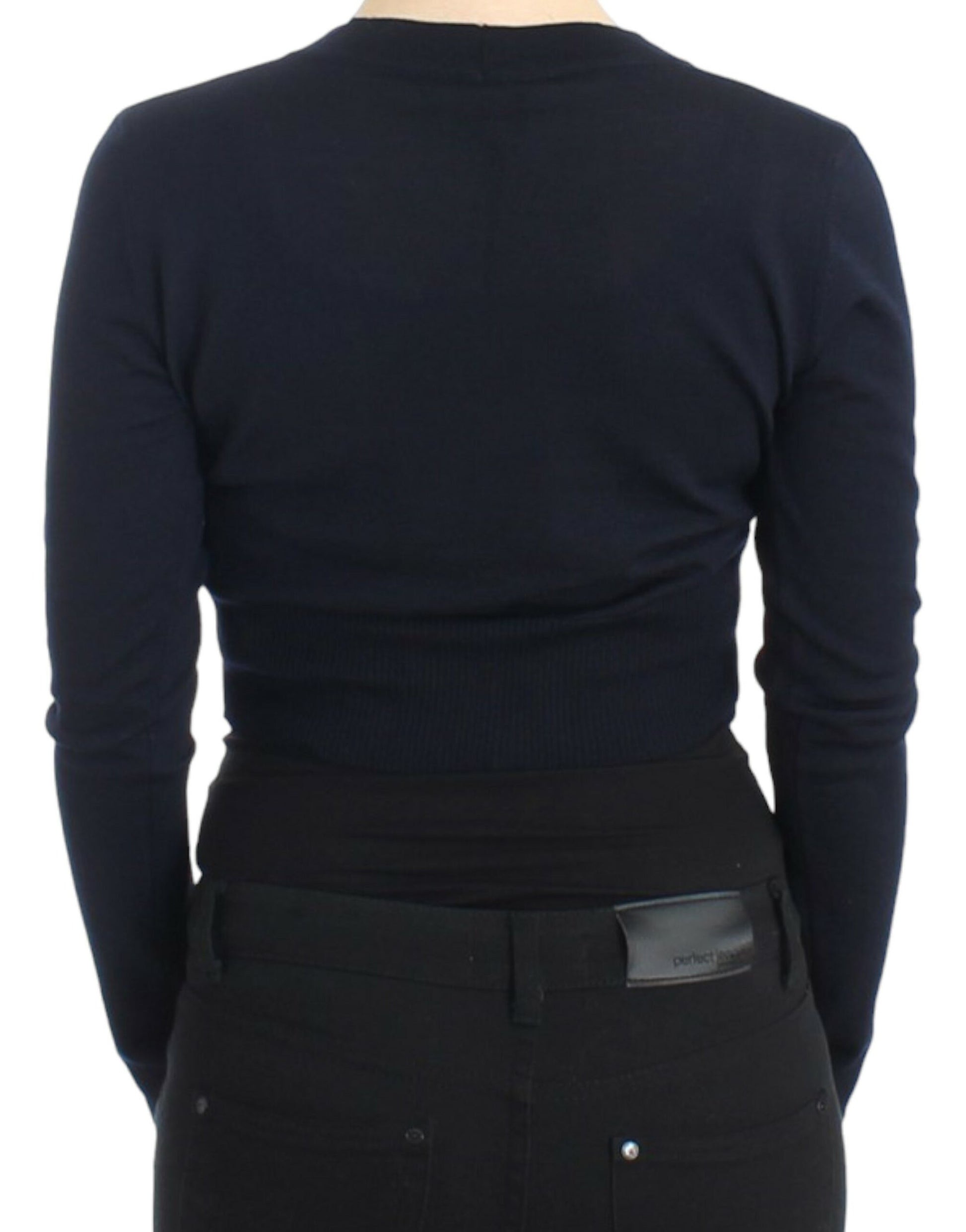 Cavalli Elegant Cropped Virgin Wool Cardigan - ACCEXO