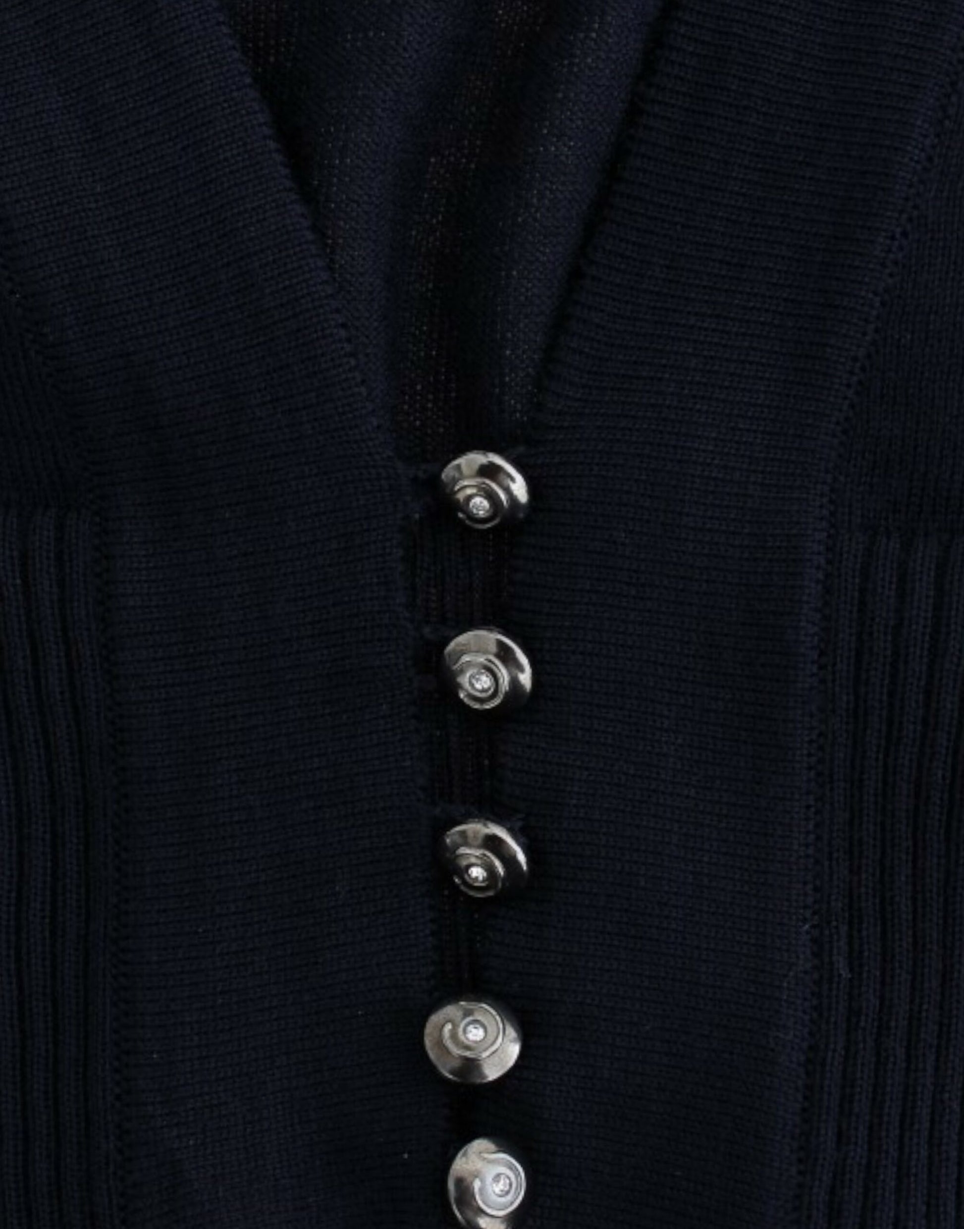 Cavalli Elegant Cropped Virgin Wool Cardigan - ACCEXO