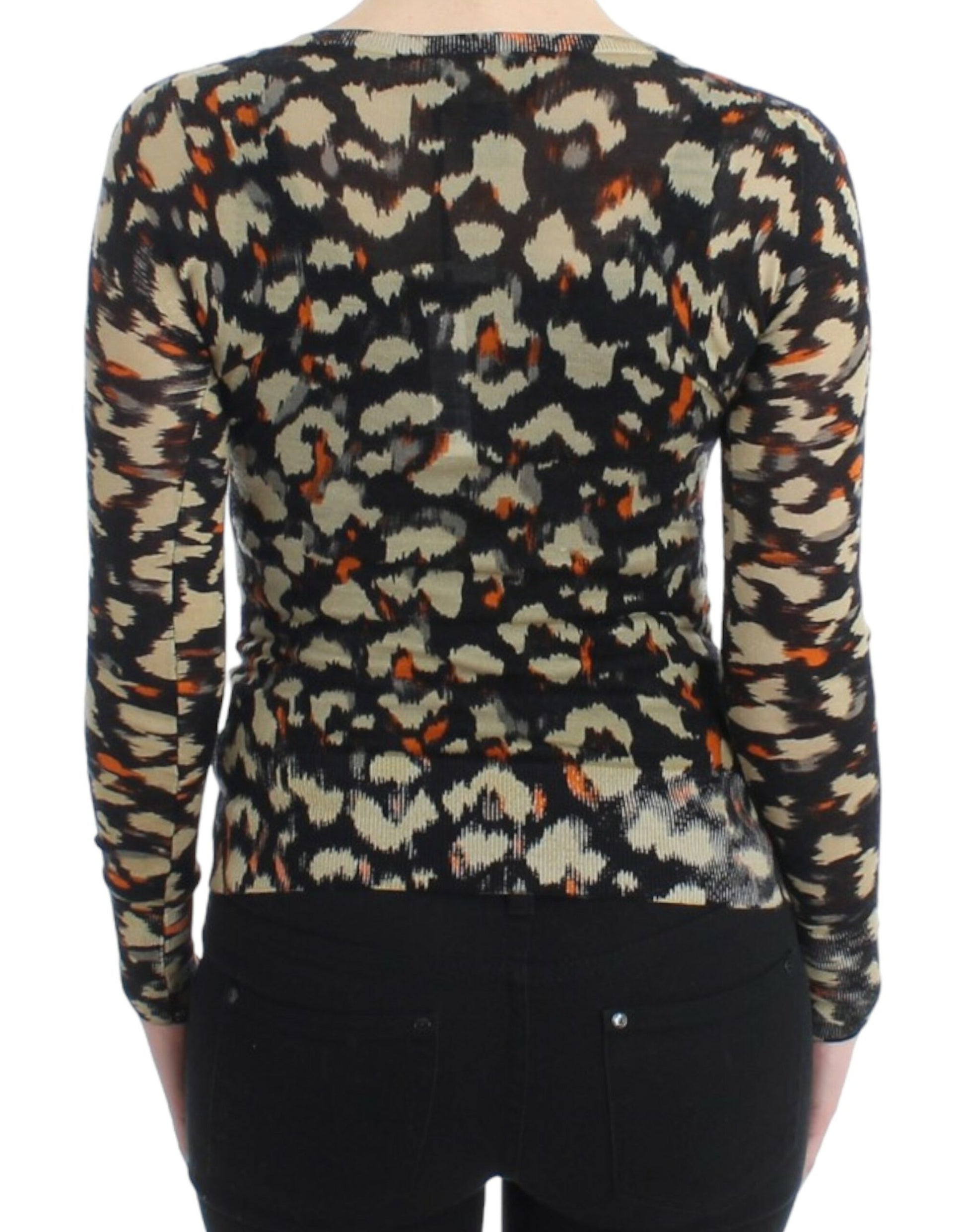 Cavalli Elegant Multicolor V-Neck Wool Jumper - ACCEXO