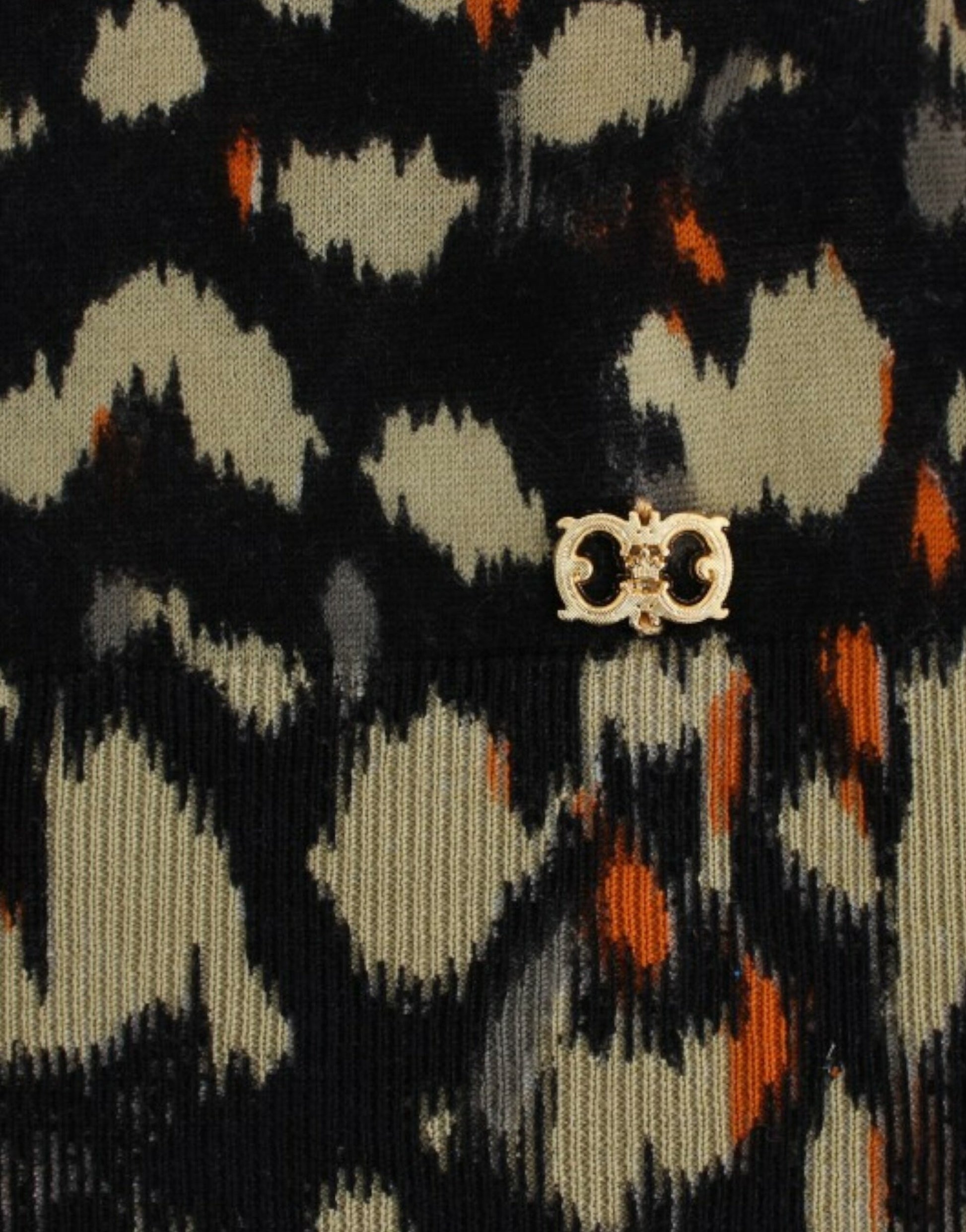Cavalli Elegant Multicolor V-Neck Wool Jumper - ACCEXO