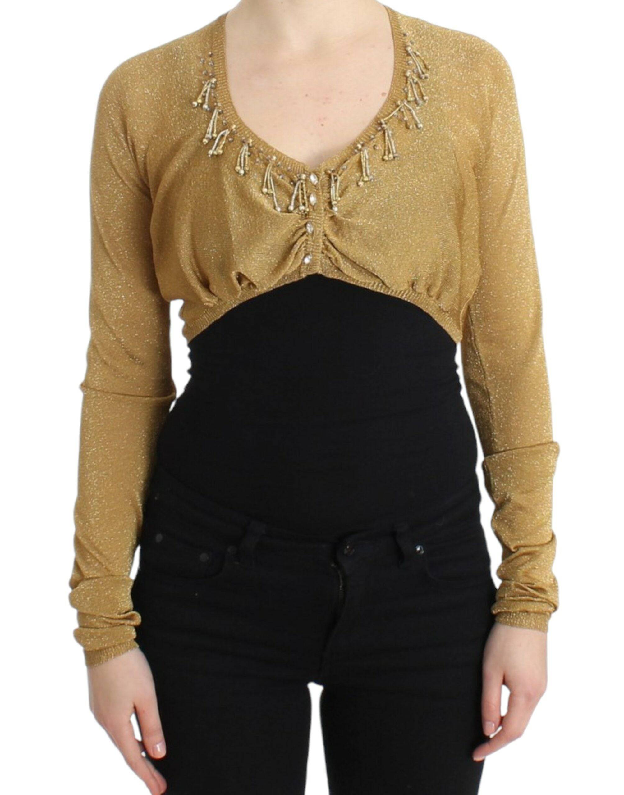Cavalli Embellished Gold Shimmer Shrug - ACCEXO