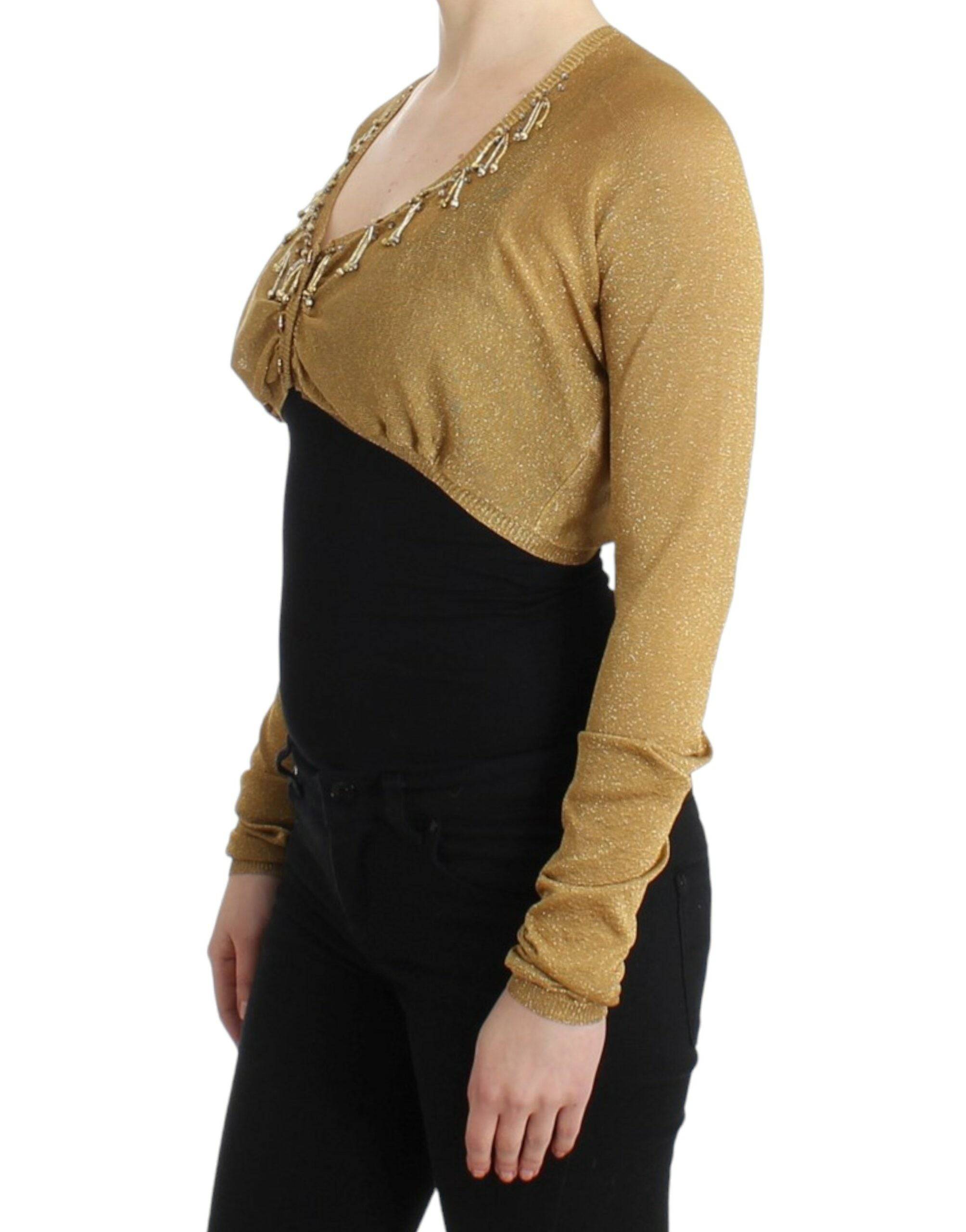 Cavalli Embellished Gold Shimmer Shrug - ACCEXO