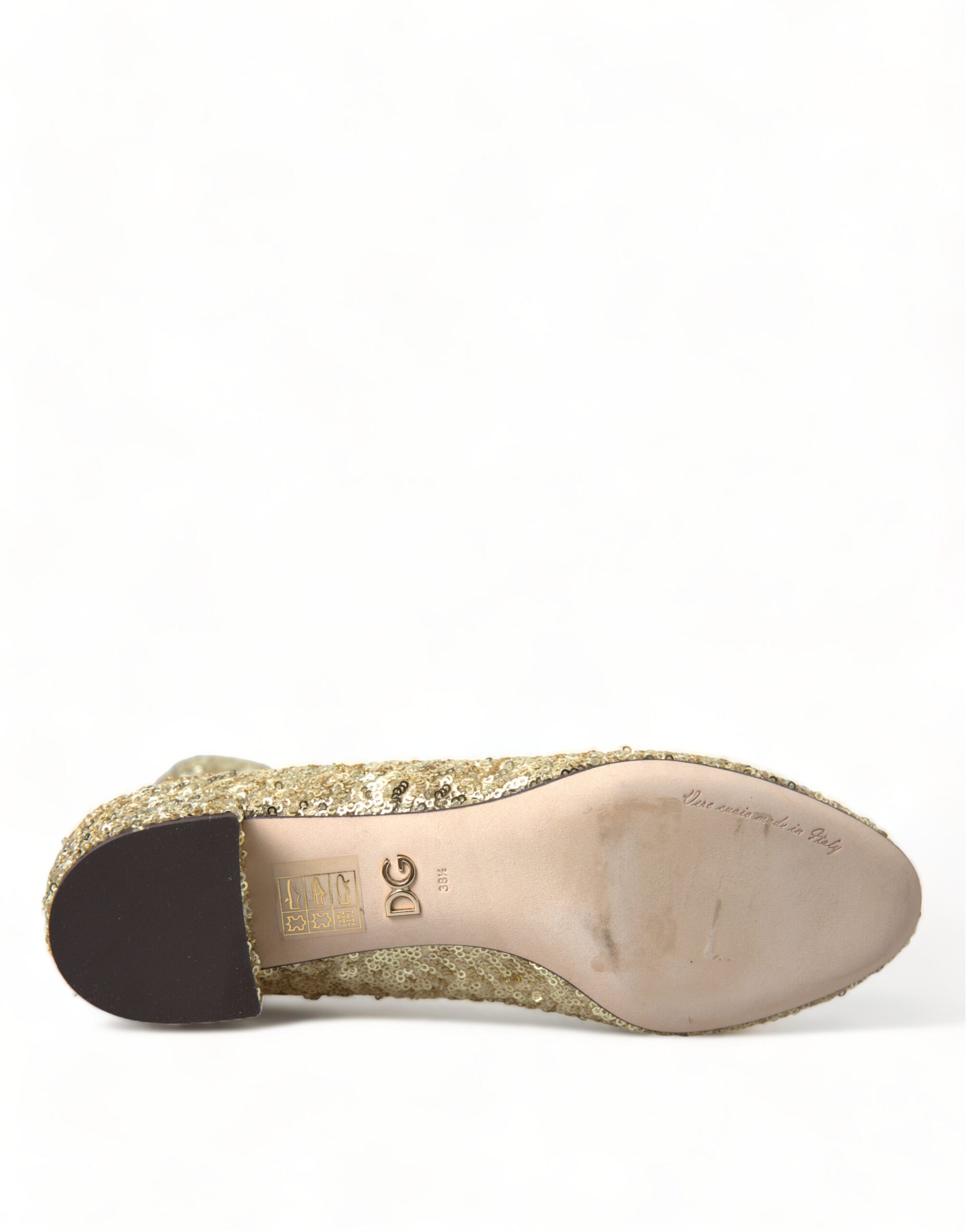 Dolce & Gabbana Elegant Mid Calf Gold Boots Exclusive Design - ACCEXO