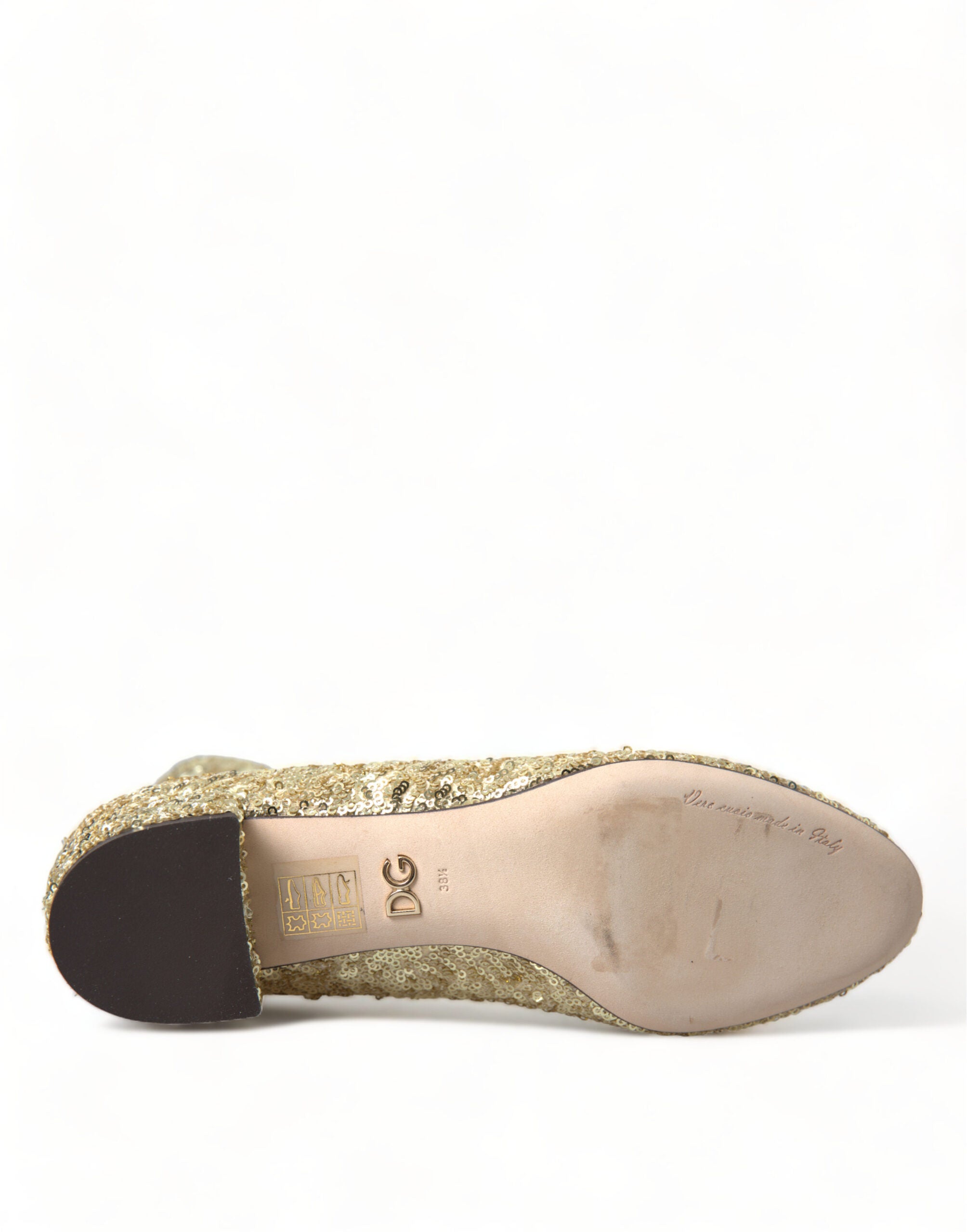 Dolce & Gabbana Elegant Mid Calf Gold Boots Exclusive Design - ACCEXO