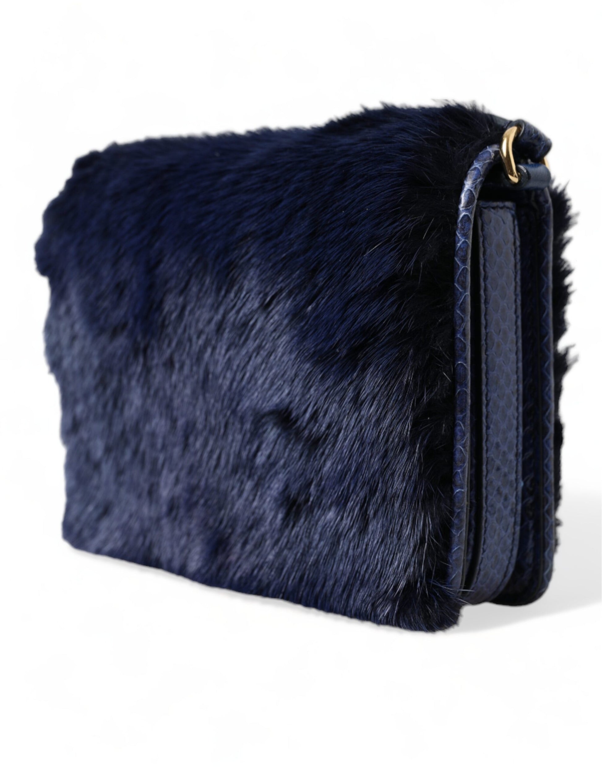 Dolce & Gabbana Exquisite Blue Mink Fur Shoulder Bag - ACCEXO