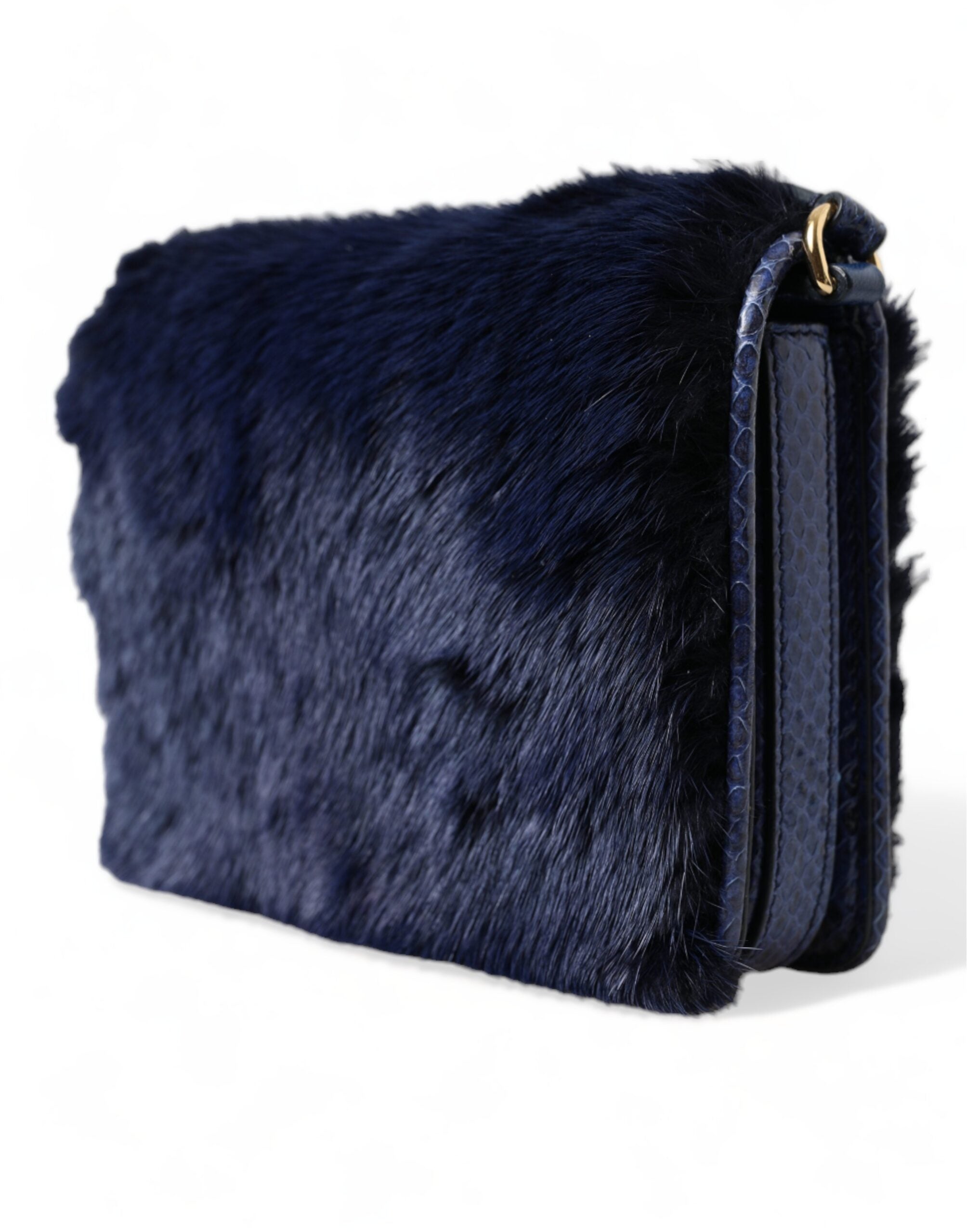 Dolce & Gabbana Exquisite Blue Mink Fur Shoulder Bag - ACCEXO