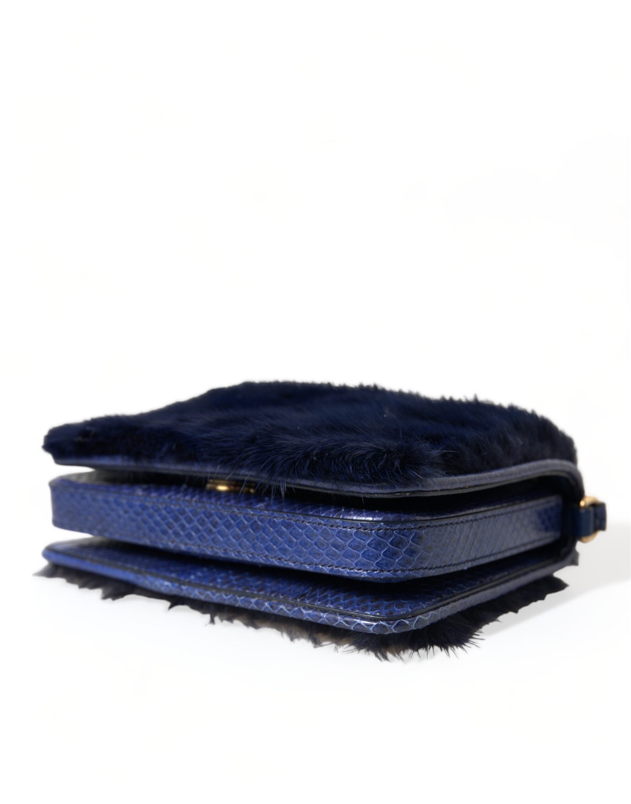 Dolce & Gabbana Exquisite Blue Mink Fur Shoulder Bag - ACCEXO