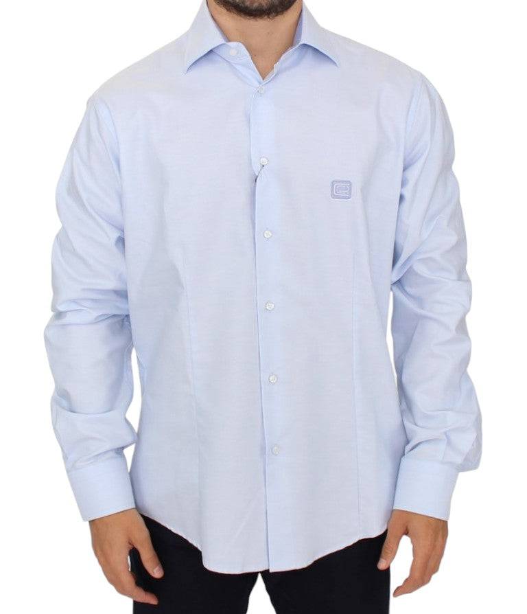 Cavalli Elegant Light Blue Italian Cotton Shirt - ACCEXO
