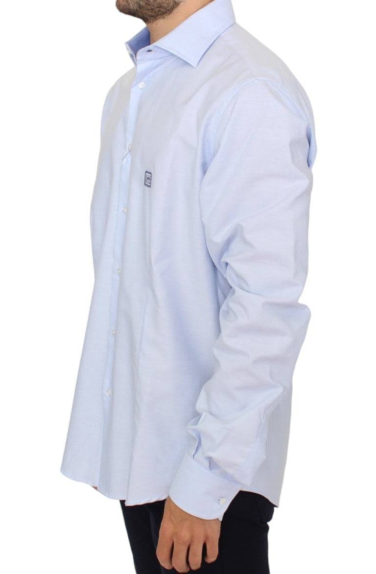 Cavalli Elegant Light Blue Italian Cotton Shirt - ACCEXO