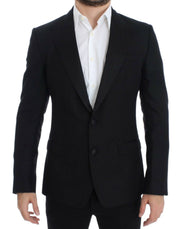 Dolce & Gabbana Elegant Black Silk Blend Sicilia Blazer - ACCEXO