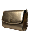 Dolce & Gabbana Elegant Metallic Gold Leather Crossbody Purse