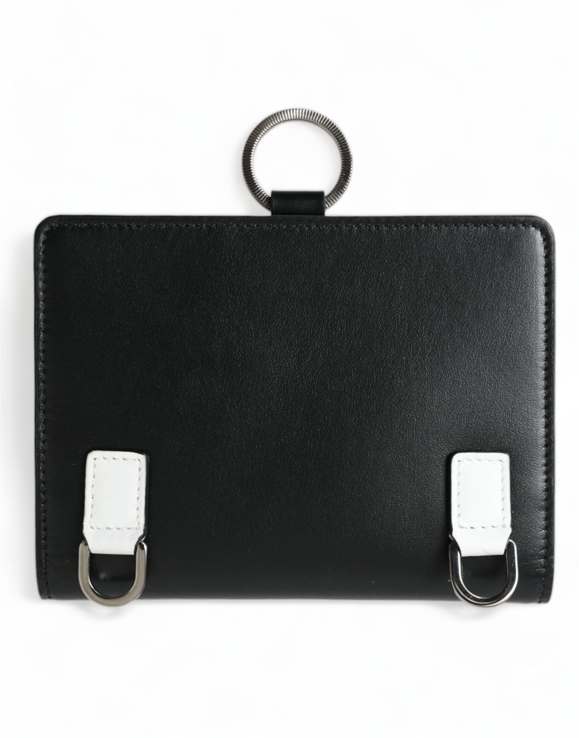 Dolce & Gabbana Elegant Black Leather Crystal Card Holder Wallet - ACCEXO