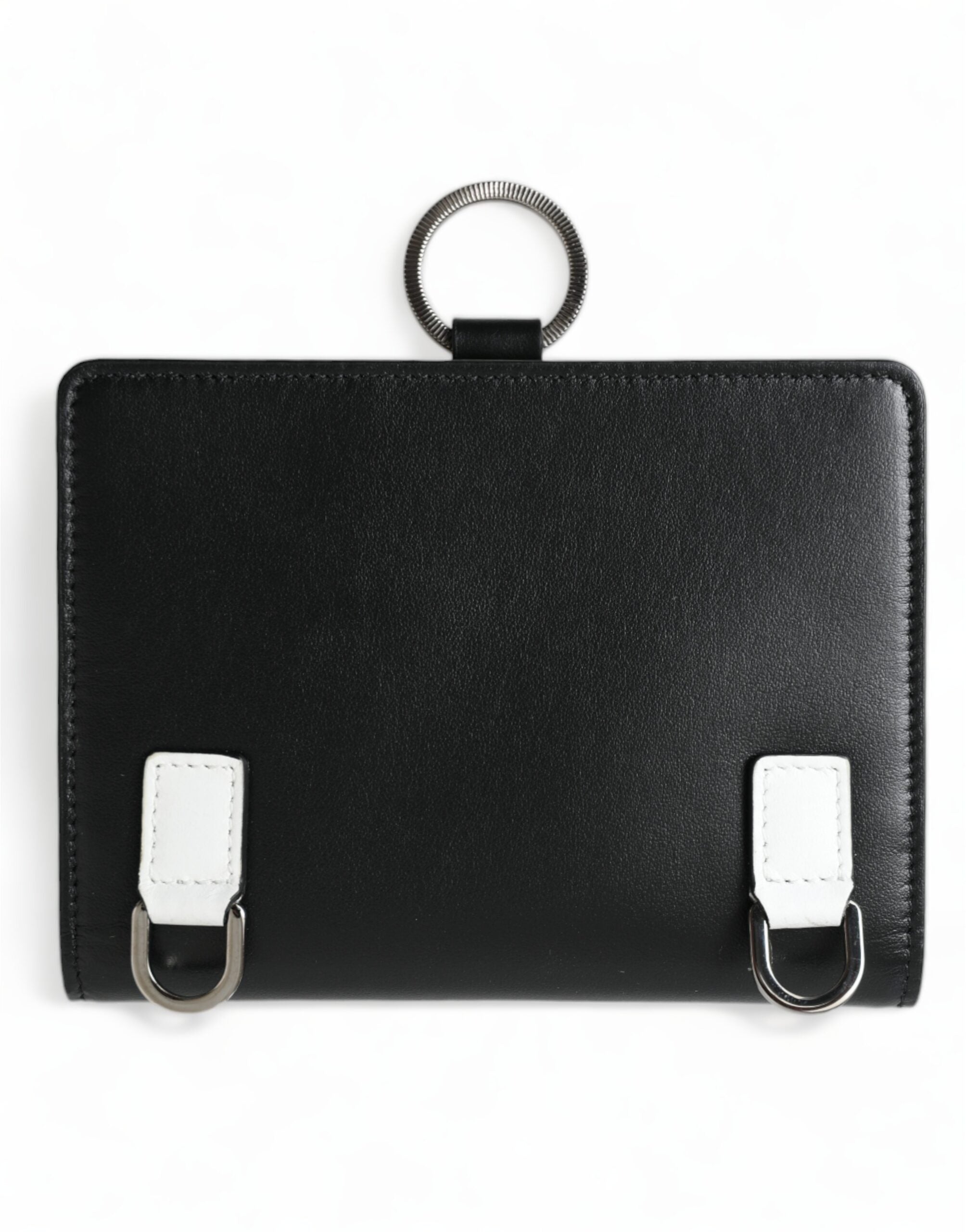 Dolce & Gabbana Elegant Black Leather Crystal Card Holder Wallet - ACCEXO