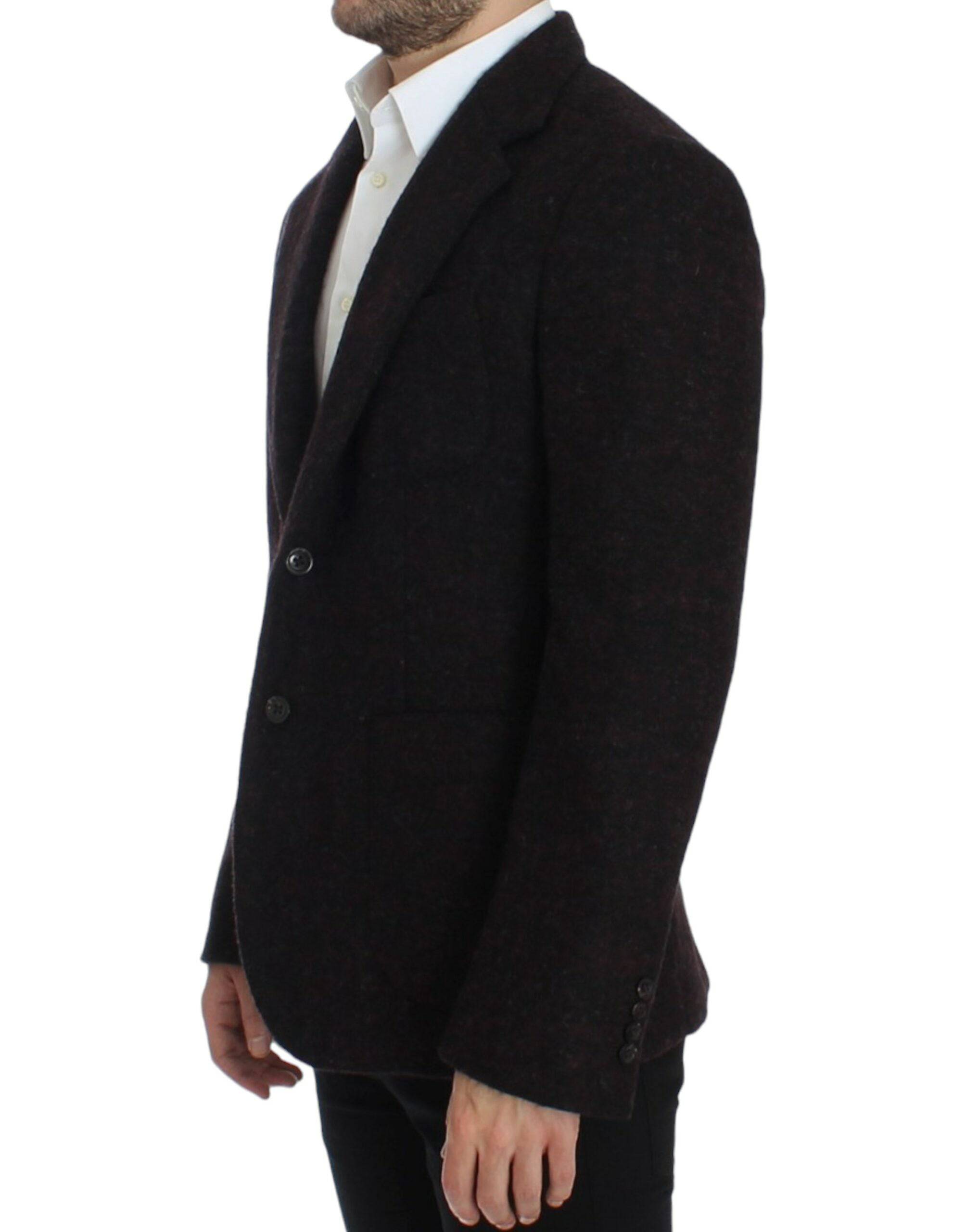 Dolce & Gabbana Bordeaux Alpaga Two-Button Blazer Jacket - ACCEXO
