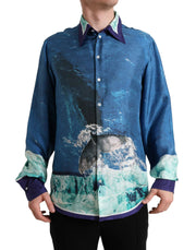 Dolce & Gabbana Elegant Ocean Print Silk Shirt - ACCEXO