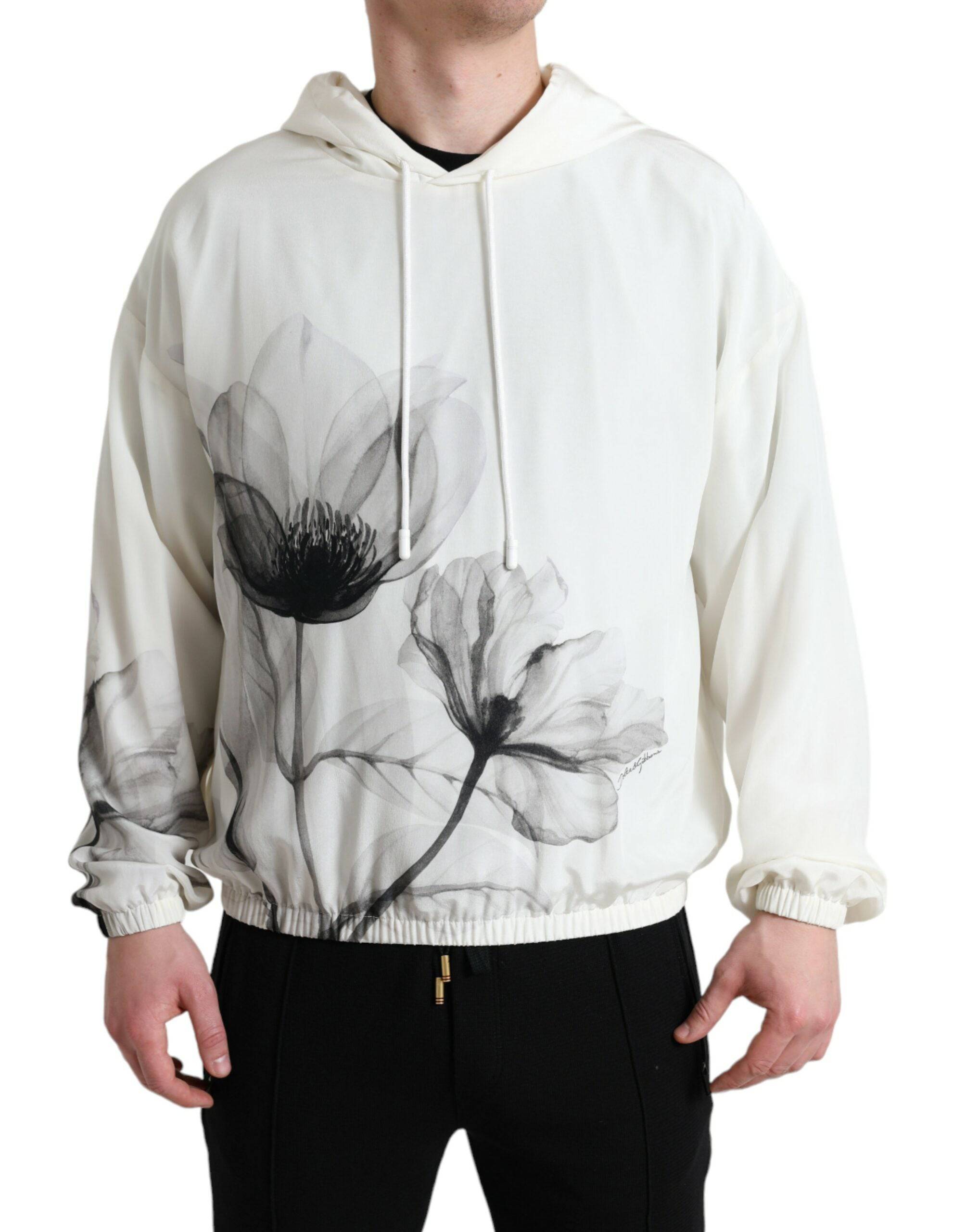 Dolce & Gabbana Elegant Floral Silk Hooded Pullover - ACCEXO
