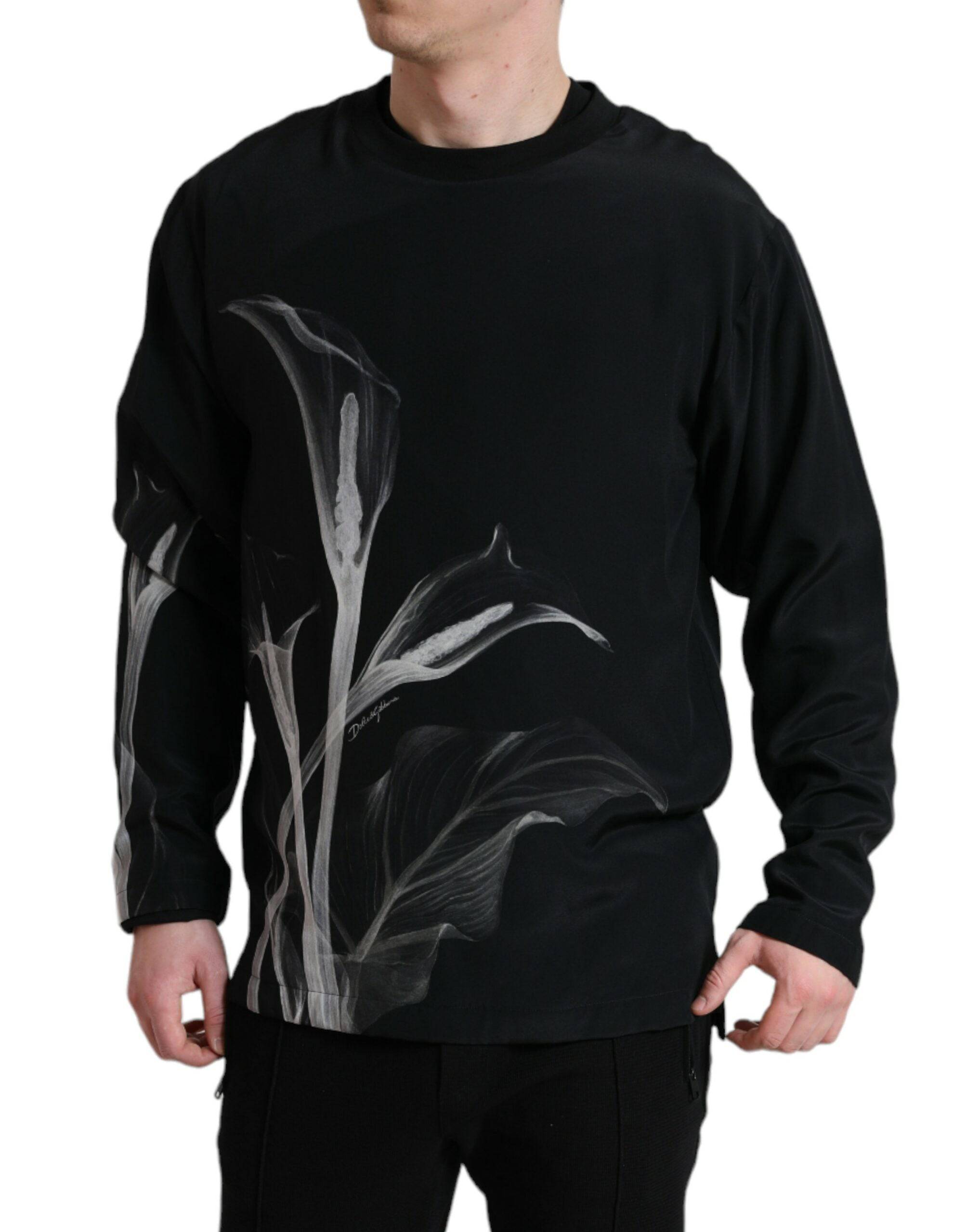 Dolce & Gabbana Floral Silk Crew Neck Sweater - ACCEXO