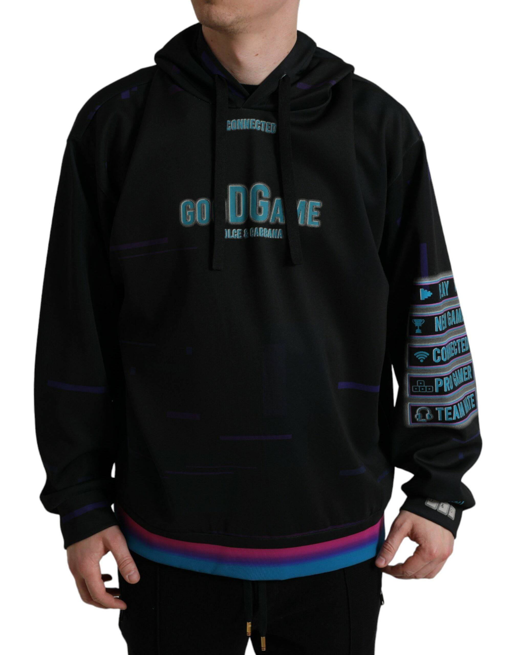 Dolce & Gabbana Elegant Graphic Print Hooded Pullover - ACCEXO