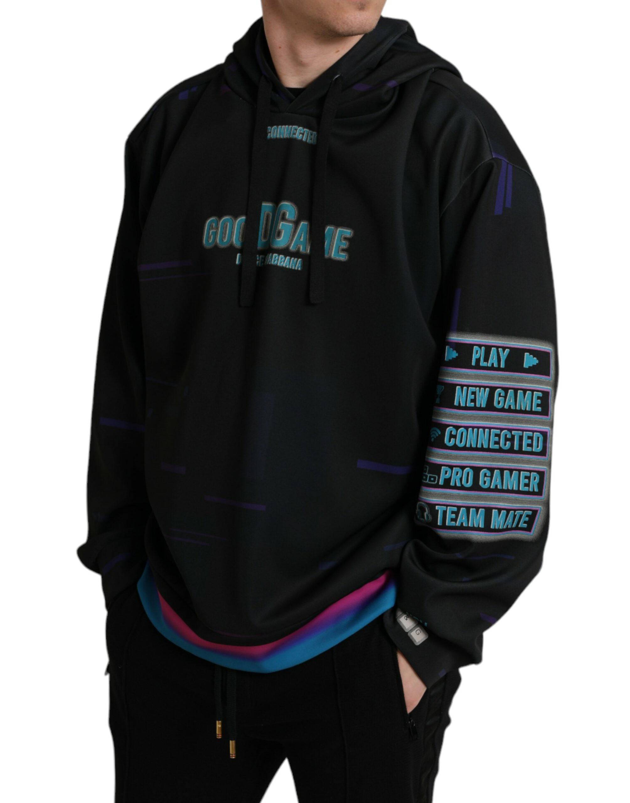 Dolce & Gabbana Elegant Graphic Print Hooded Pullover - ACCEXO