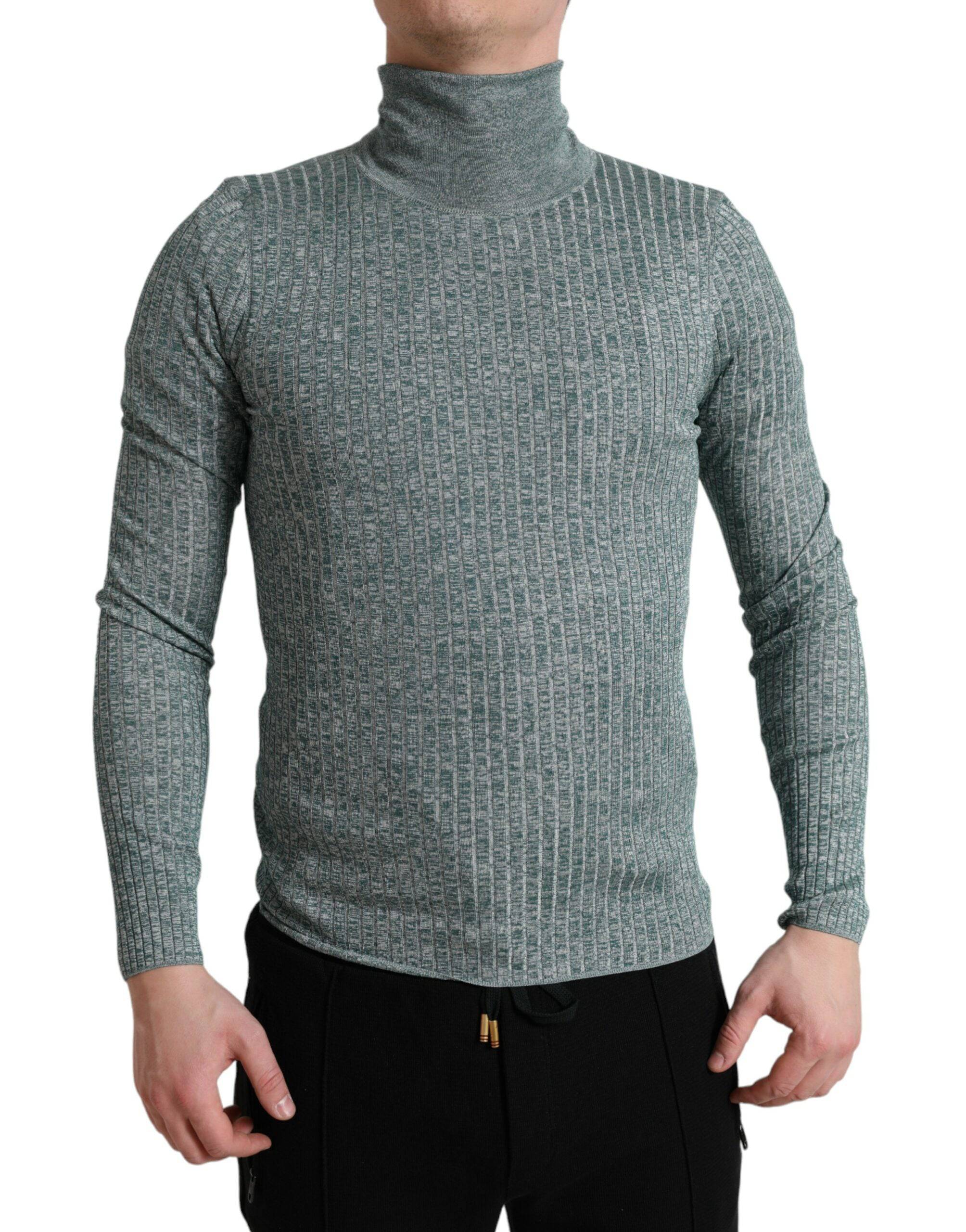 Dolce & Gabbana Elegant Green Turtleneck Pullover Sweater - ACCEXO