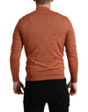 Dolce & Gabbana Silk-Cashmere Orange Crew Neck Sweater